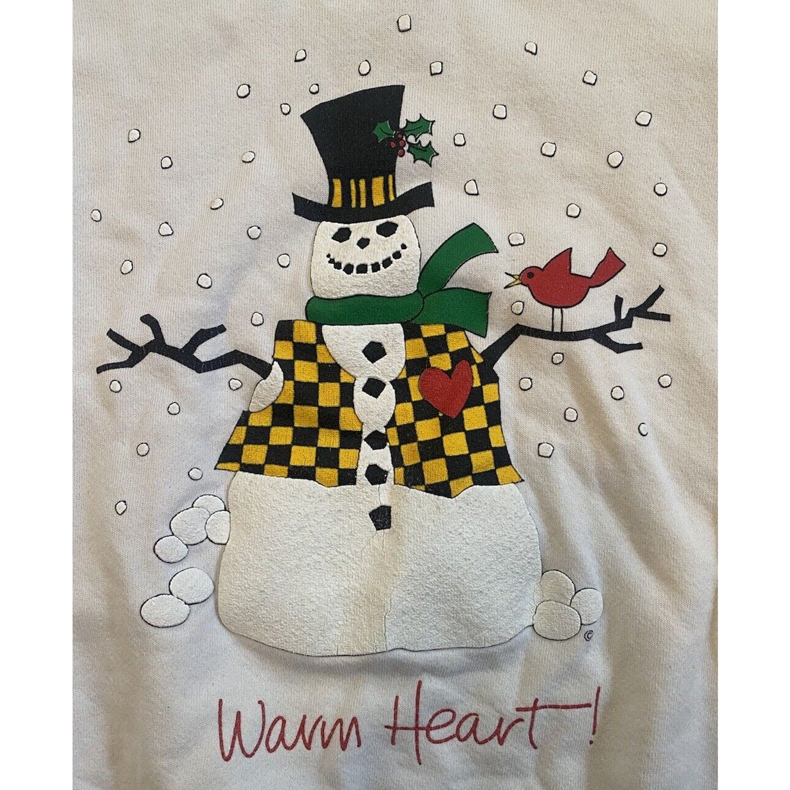 Vintage Vintage USA Snowman Sweatshirt Mens Women’s Large Cream Size US L / EU 52-54 / 3 - 1 Thumbnail