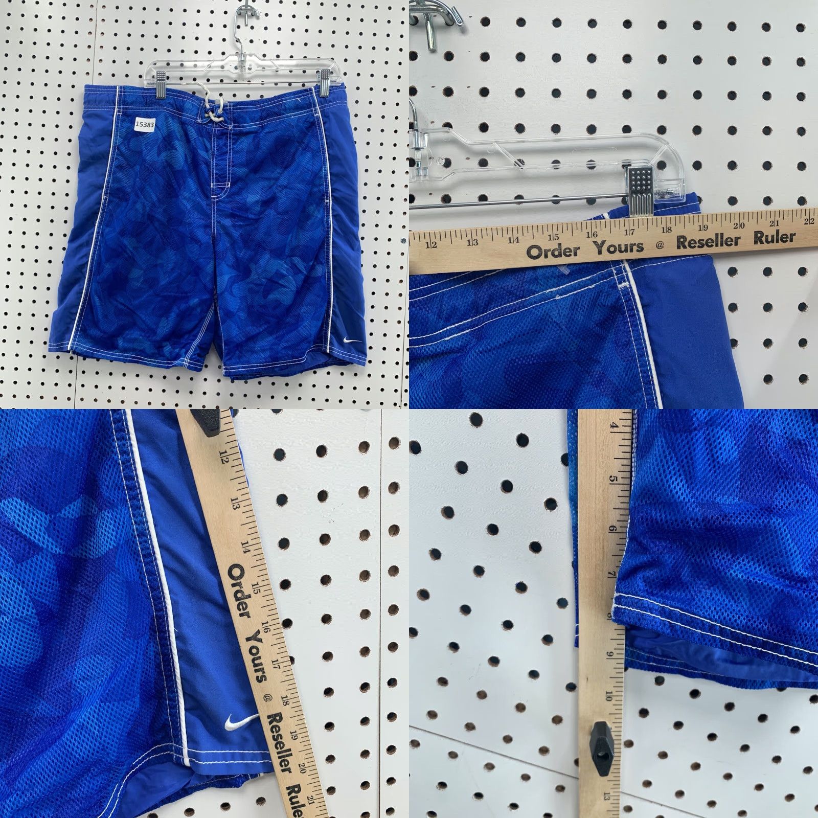 Nike VINTAGE Nike Swim Trunks Board Shorts Blue Embroidered Swoosh 38X9 Men Size US 38 / EU 54 - 8 Thumbnail