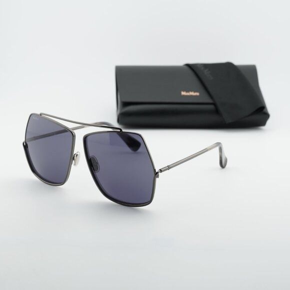 Max Mara Max Mara Elsa MM0006 32N Sunglasses Shiny Gunmetal Geometric Size ONE SIZE - 11 Thumbnail