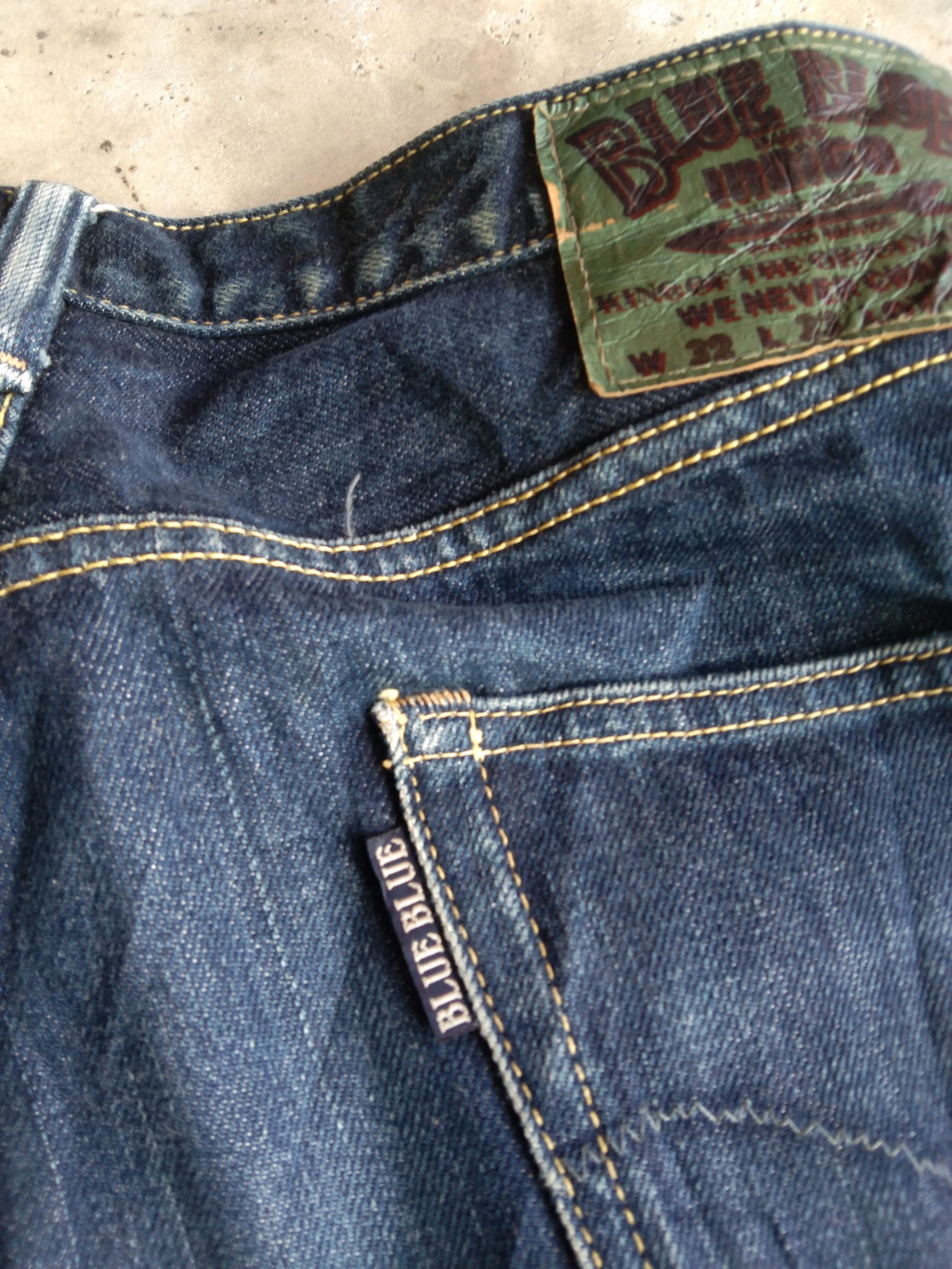 Blue Blue Japan Vintage Blue Blue Japan x HR Market Indigo Denim Jeans Size US 32 / EU 48 - 3 Thumbnail