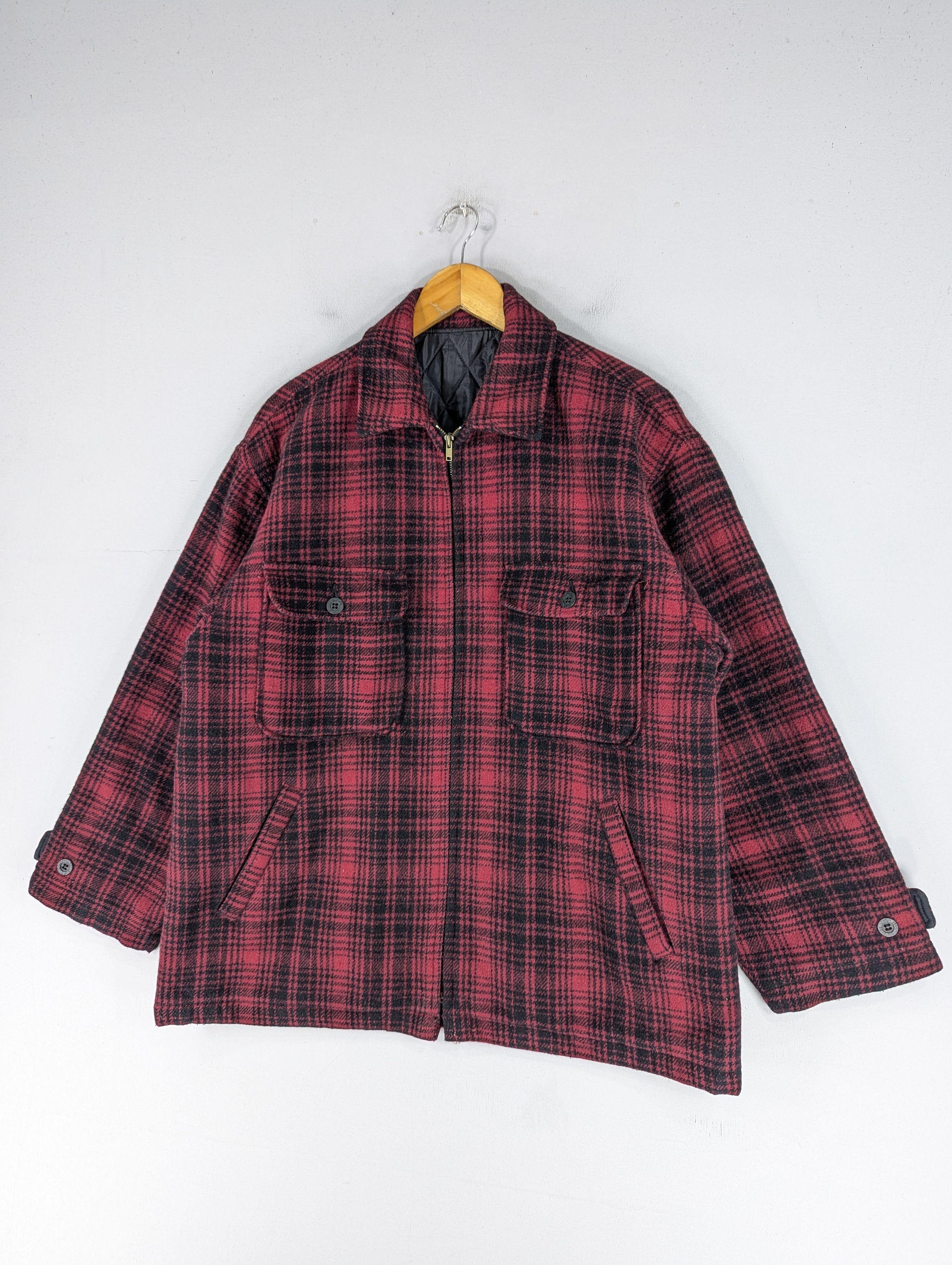Johnbull Vintage JOHNBULL Wool Checked Quilted Zipper Jacket Size US L / EU 52-54 / 3 - 2 Thumbnail