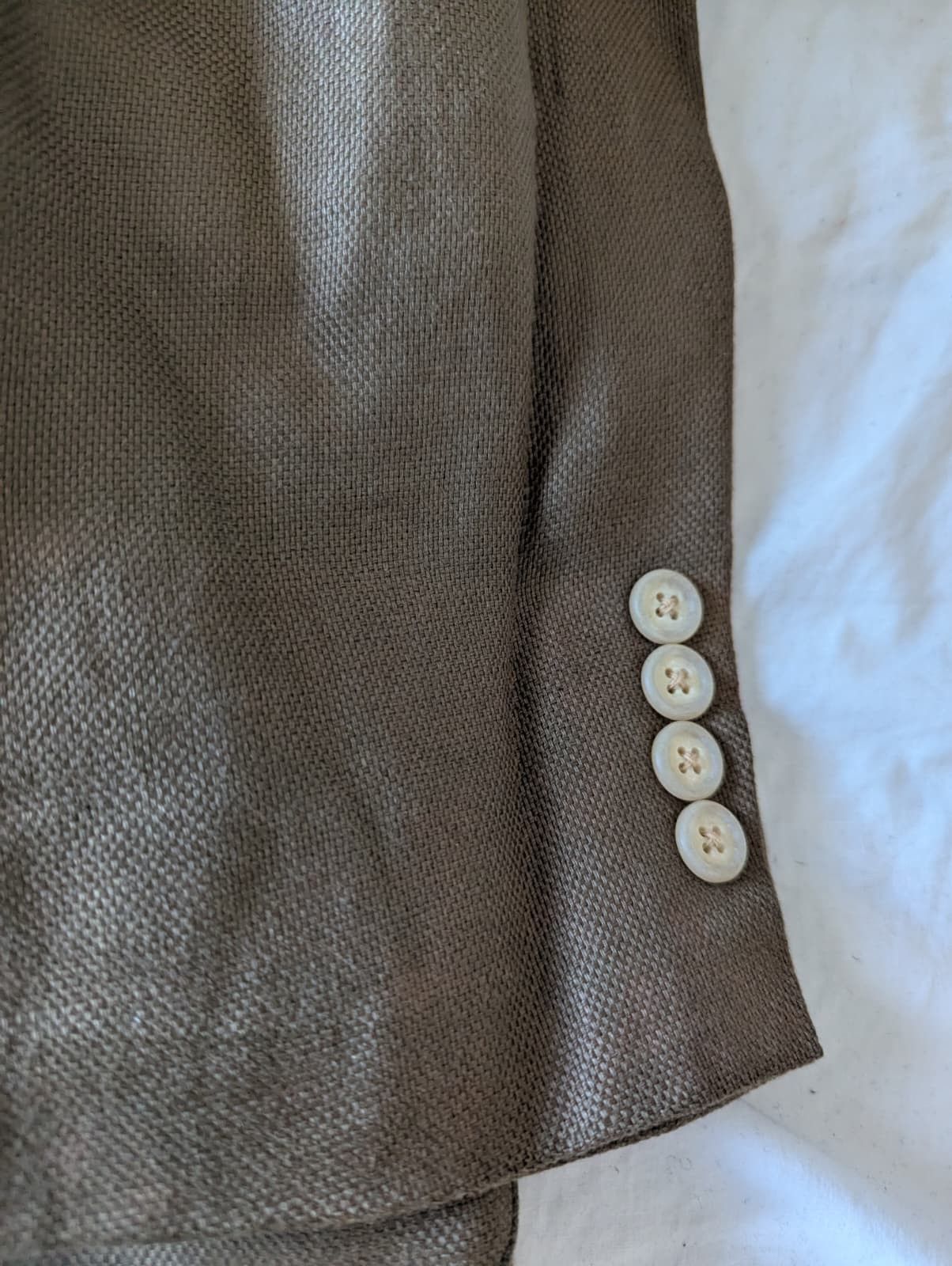 Other Vintage dark green Linen Jacket by Keaton Chase Size 44L - 4 Thumbnail