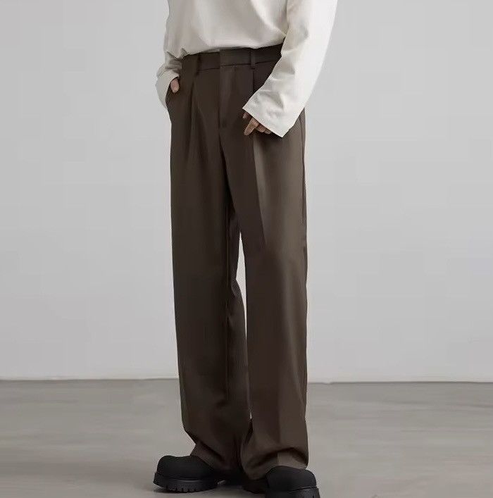 Vintage High Waist Straight Wide Leg Pleated Pants / Trousers Size US 34 / EU 50 - 3 Thumbnail