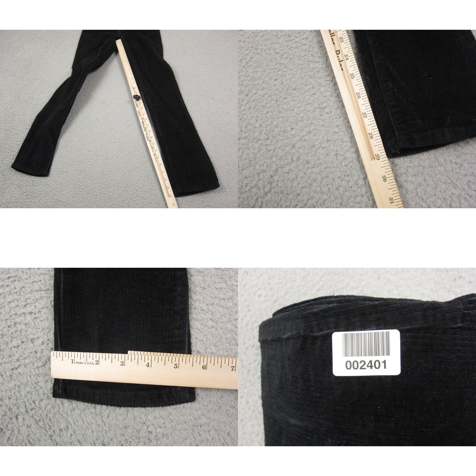 Levi's Levi's 311 Shaping Skinny Jeans Womens 29 x 28 Black Corduroy Cotton Button Zip Pockets Regular Stretch Size 29" - 9 Thumbnail