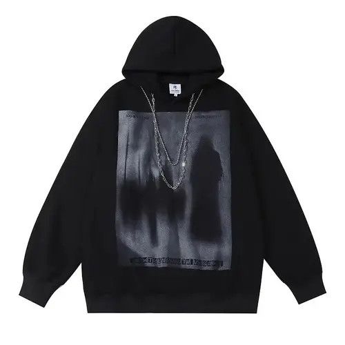 Japanese Brand Rare fashion goth gothic shadow hoodie sweatshirt with chain Size US M / EU 48-50 / 2 - 5 Thumbnail
