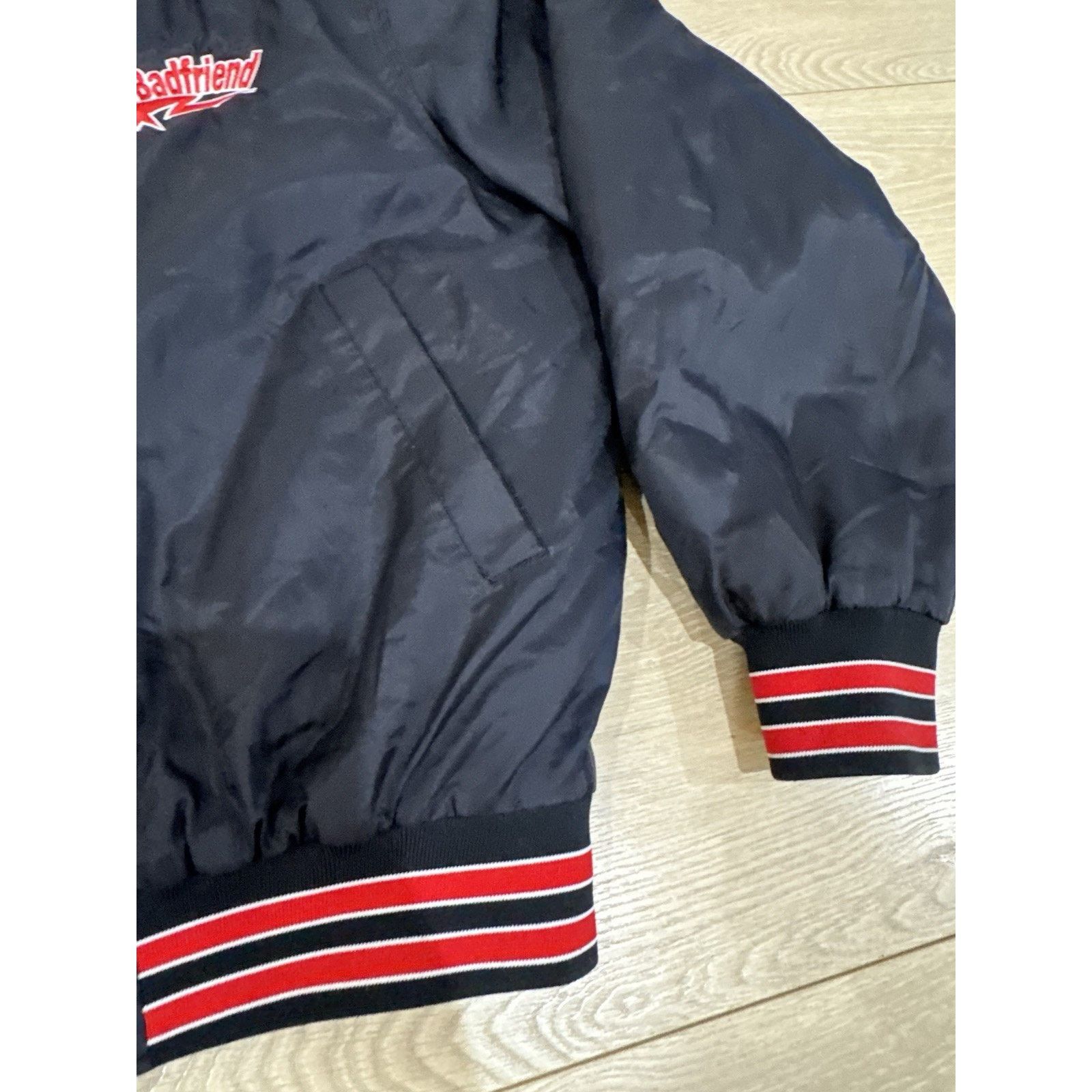 Badfriend BADFRIEND Varsity Bomber Jacket Size LARGE Black RARE Size US L / EU 52-54 / 3 - 3 Thumbnail