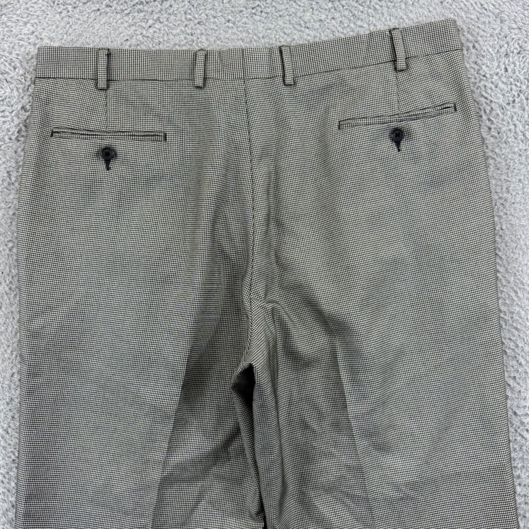 Ralph Lauren VINTAGE Lauren Ralph Lauren Pants Mens 38x30 Pleated Houndstooth Career Preppy Zip Gray Check Dress Pants Mens Size US 38 / EU 54 - 7 Thumbnail