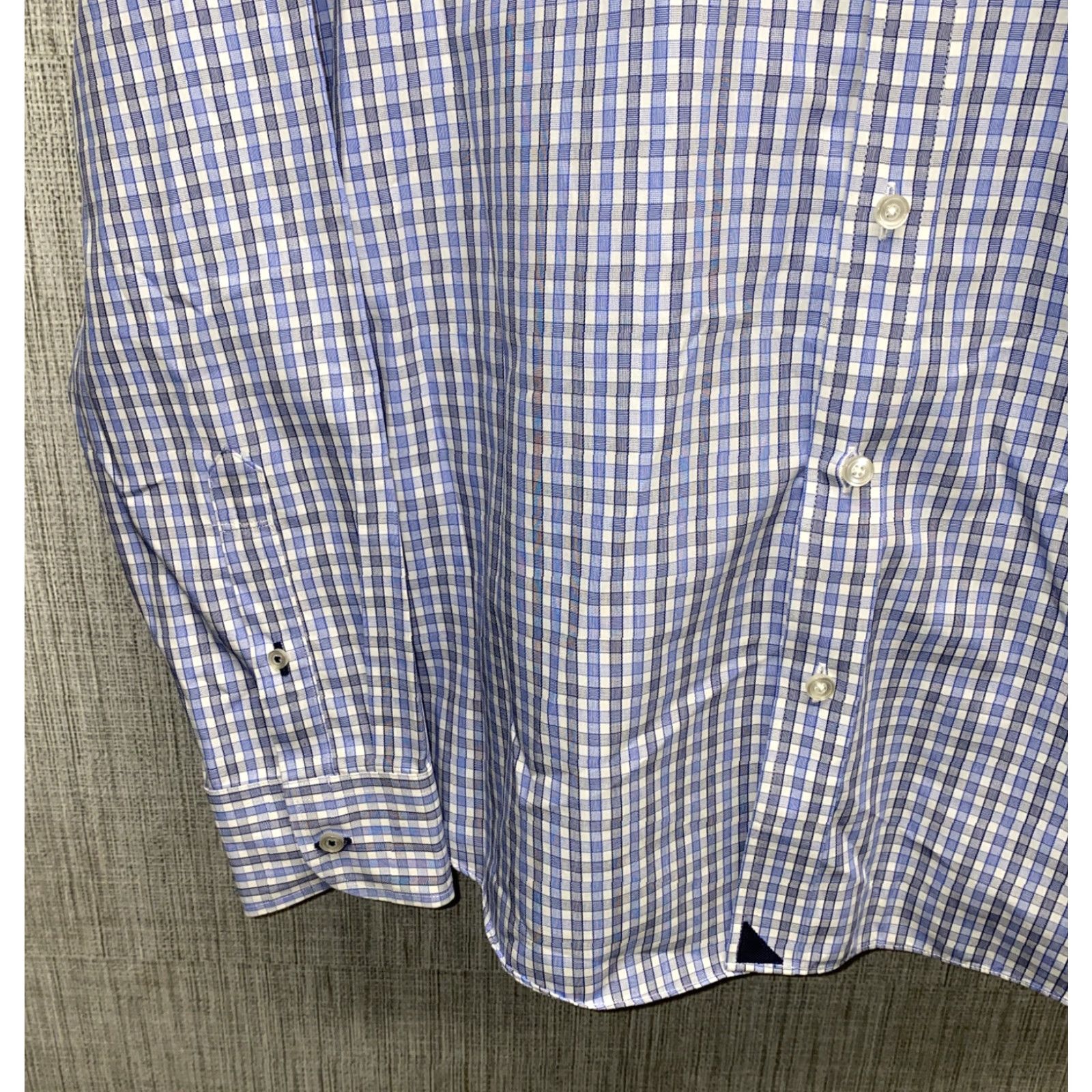 UNTUCKit UNTUCKit Mens Blue Plaid Long Sleeve Button Front Shirt XL Shirt Cotton Button-Down WRINKLE FREE Regular Mens Size US XL / EU 56 / 4 - 4 Thumbnail