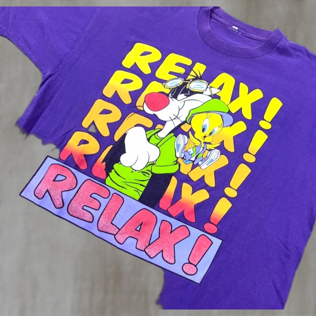 Vintage VINTAGE Looney Tunes Shirt Men XL Purple 90s Tweety Bird Sylvester Logo Graphic Print Short Sleeve Crew Neck Size US XL / EU 56 / 4 - 1 Thumbnail