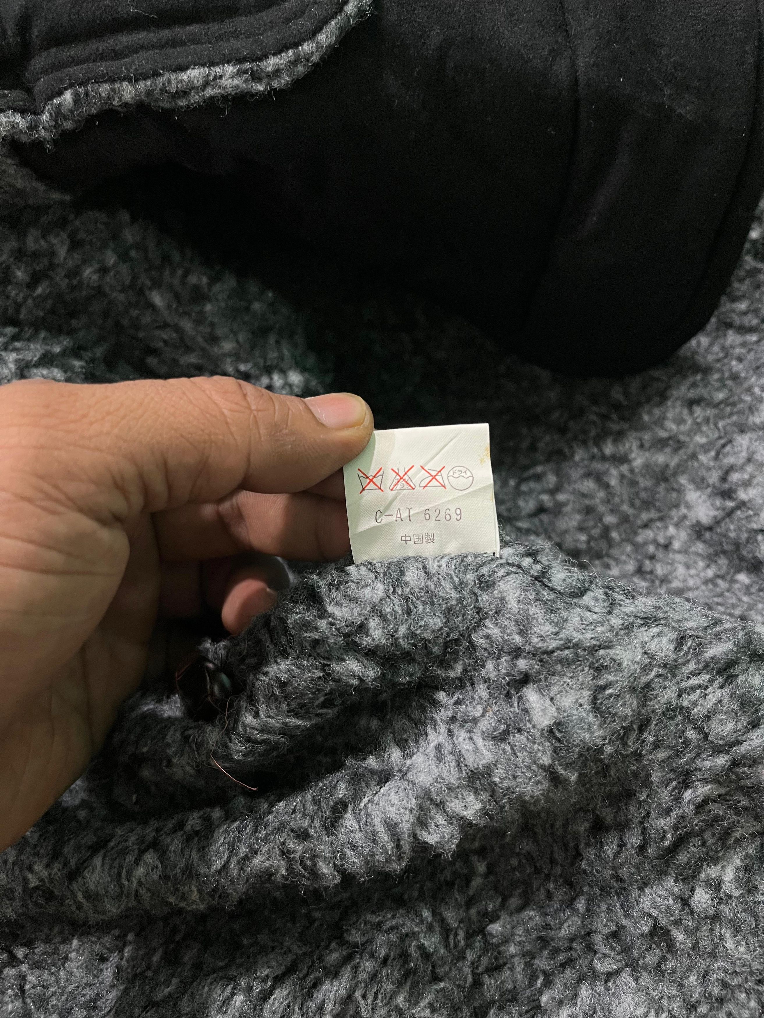Kansai Yamamoto 90's Kansai Yamamoto Sports Black overcoat Sherpa Waxed Size US XL / EU 56 / 4 - 7 Thumbnail