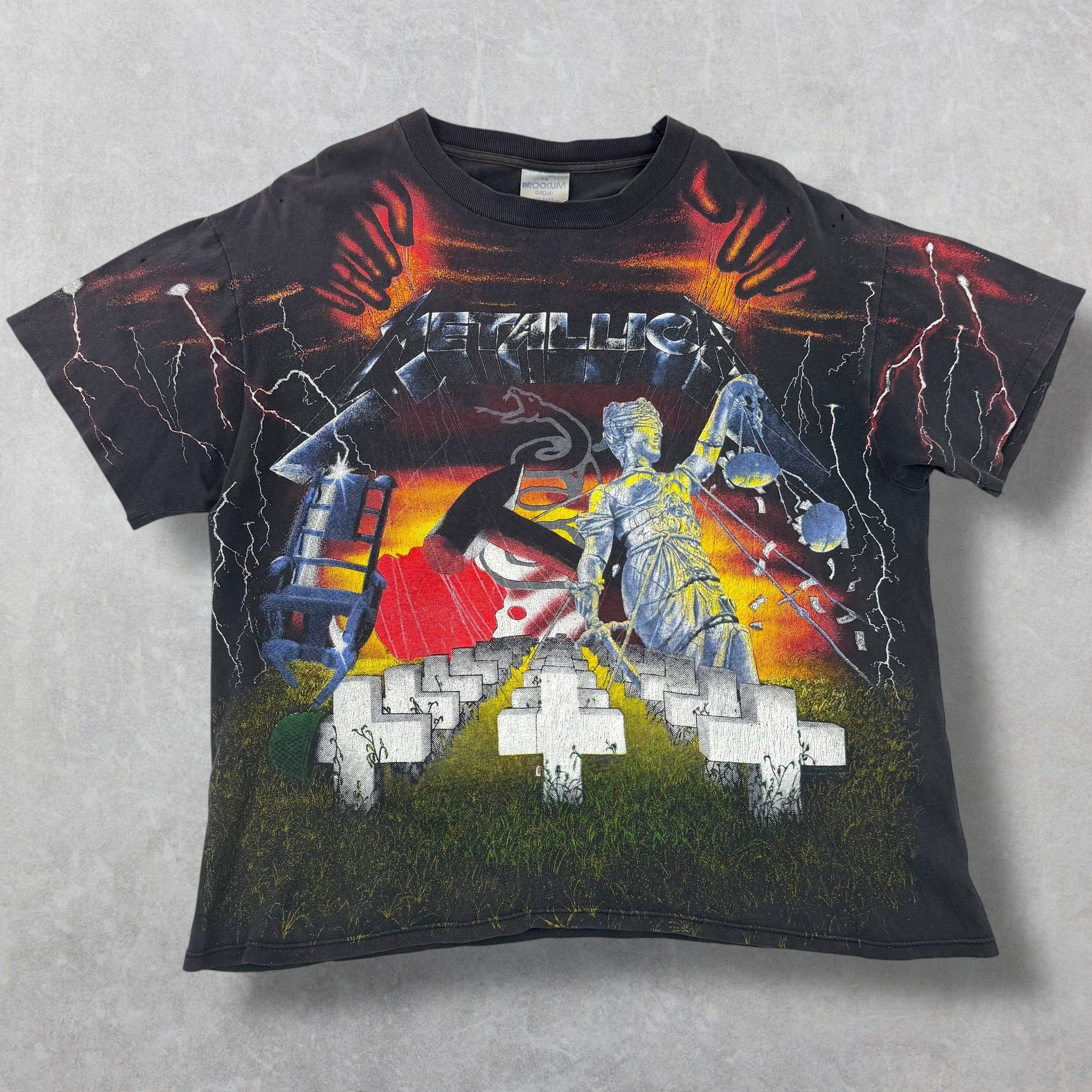 Metallica Vintage 1991 Metallica Album Collage All Over Print Tee XL ( Size US M / EU 48-50 / 2 - 1 Thumbnail