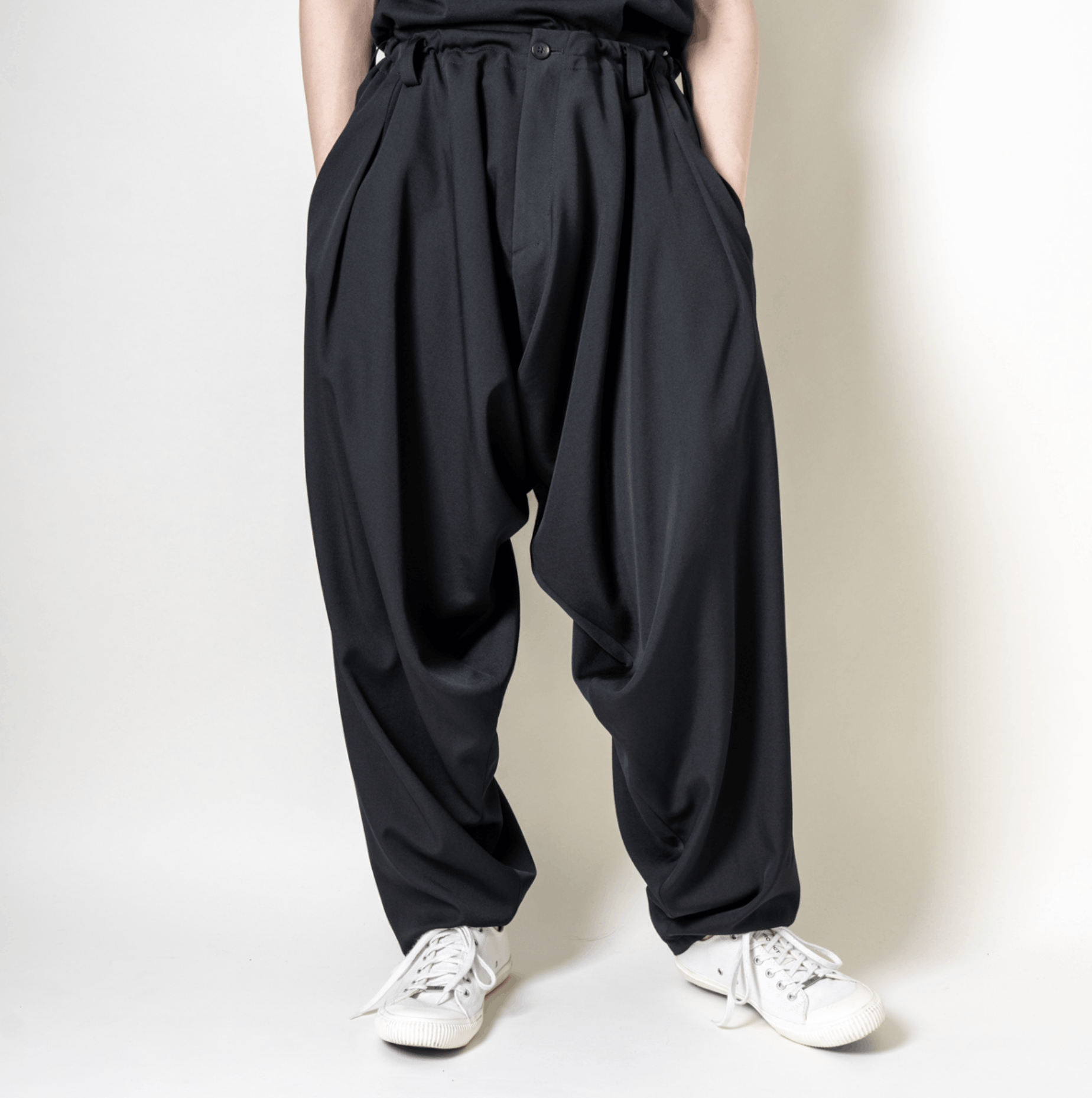 Yohji Yamamoto Yohji Yamamoto Pour Homme - W/Gabardine Drape Pants Size US 30 / EU 46 - 3 Thumbnail