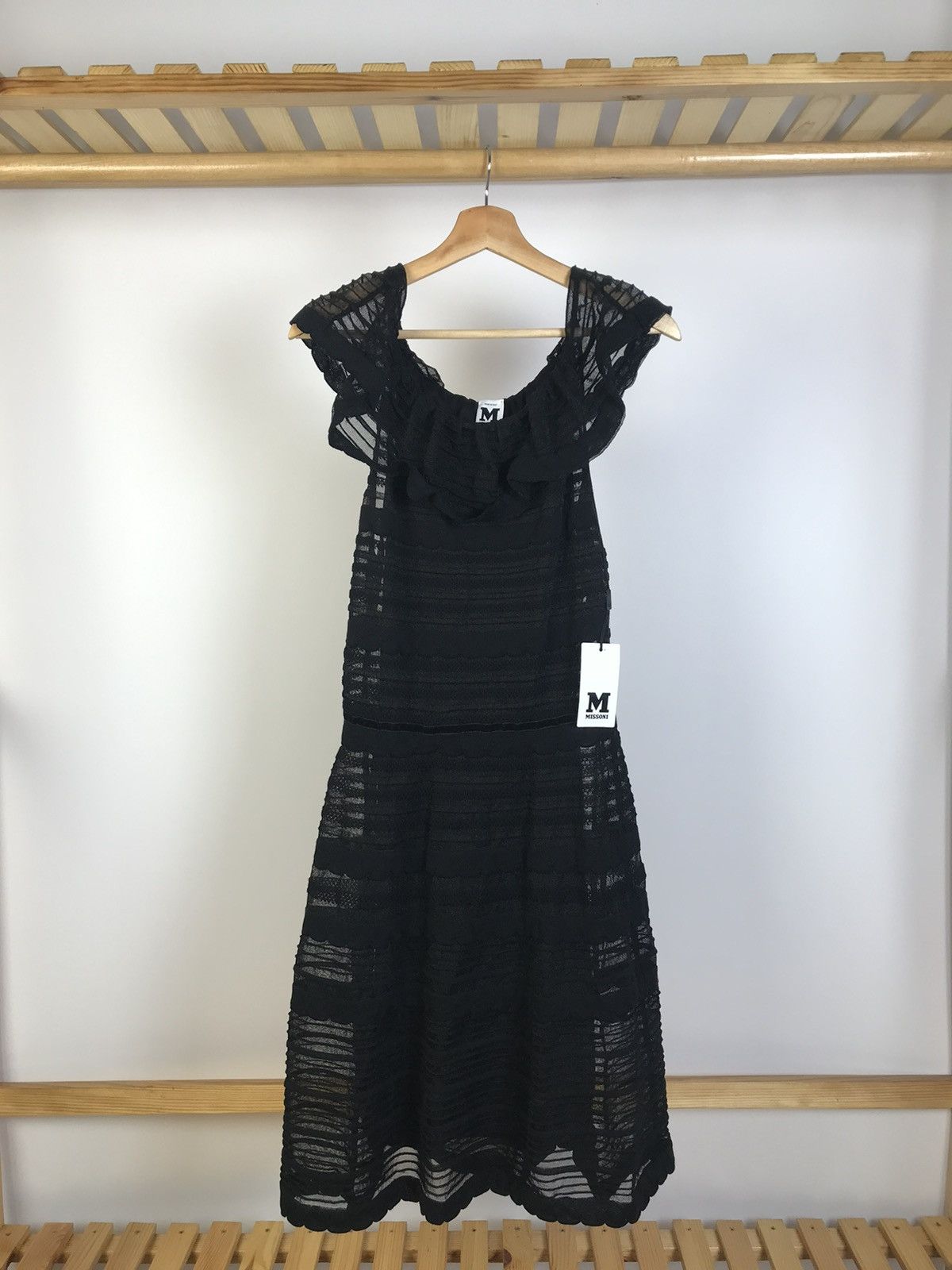 Missoni MISSONI Black knitted dress from quarter to knee Size L / US 10 / IT 46 - 1 Thumbnail