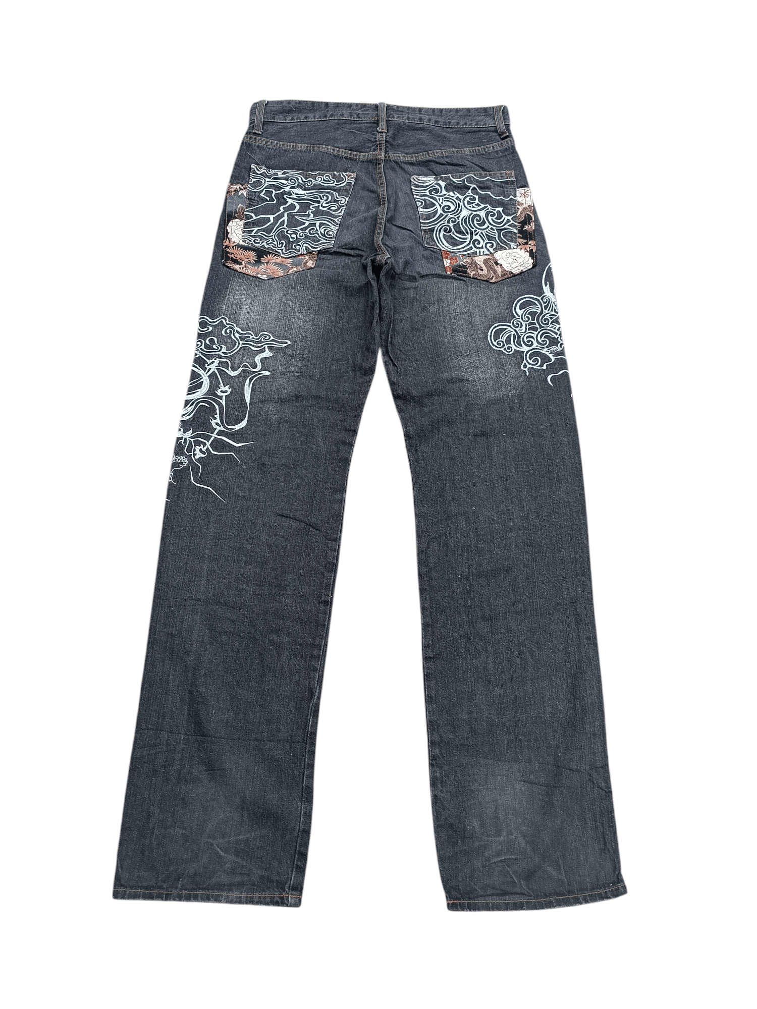 Japanese Brand × Kamakura × Tornado Mart RARE Japanese Brand Masai Dragon Embroidery Floral Denim Size US 32 / EU 48 - 7 Thumbnail