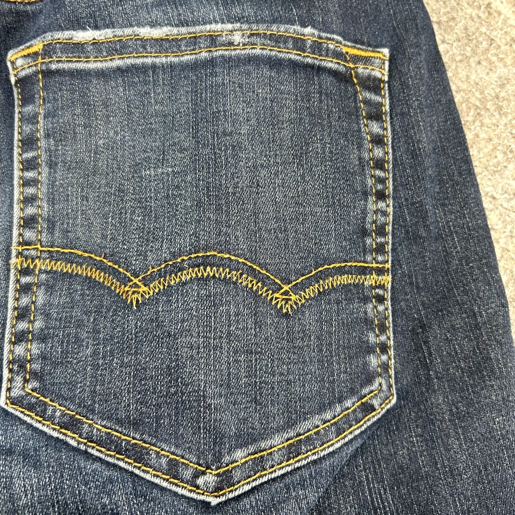 American Eagle Outfitters American Eagle Jeans Mens 28x30 Denim Skinny Relaxed Dark Wash Distressed 5-Pocket Design Blue Cotton Stretch Leather? Wait no leather. Size US 28 / EU 44 - 3 Thumbnail