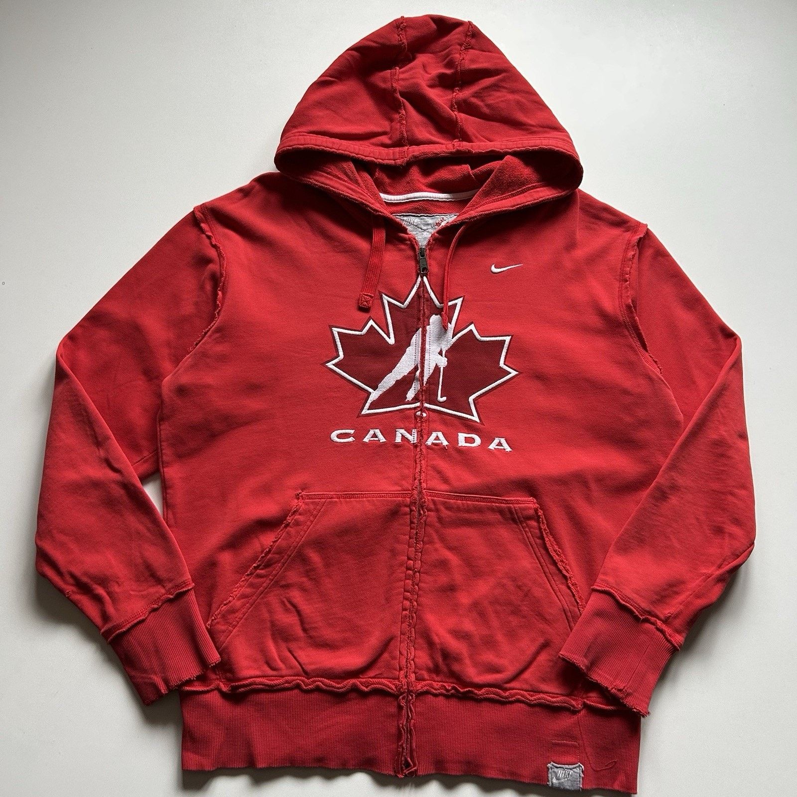 Nike Vintage Nike Team Canada Hockey Full Zip Hoodie Medium Rare Size US M / EU 48-50 / 2 - 1 Thumbnail