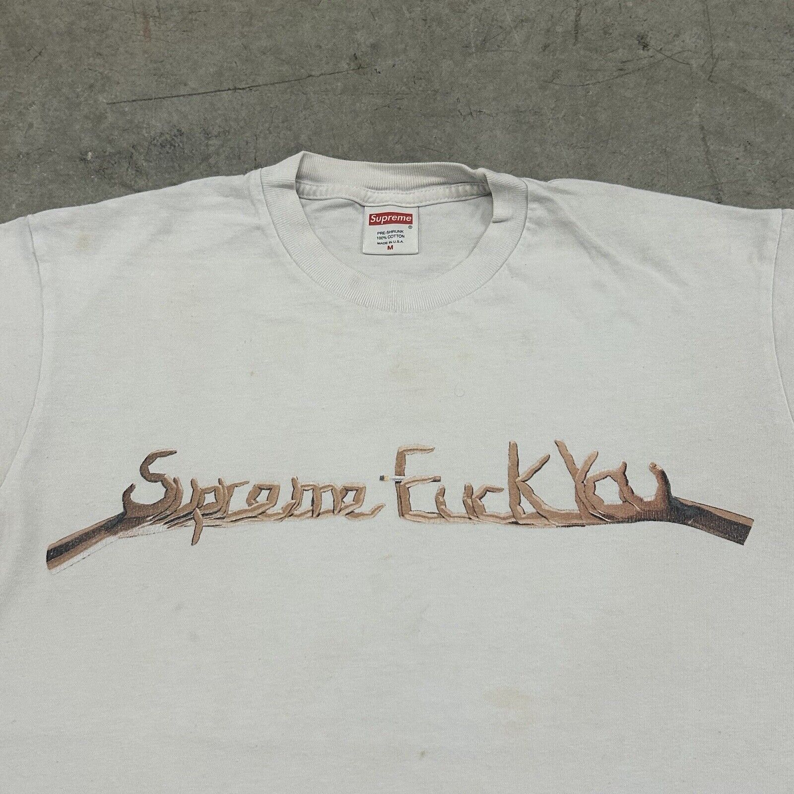 Supreme SUPREME F YOU New York Designer Streetwear White T Shirt Size US M / EU 48-50 / 2 - 2 Thumbnail