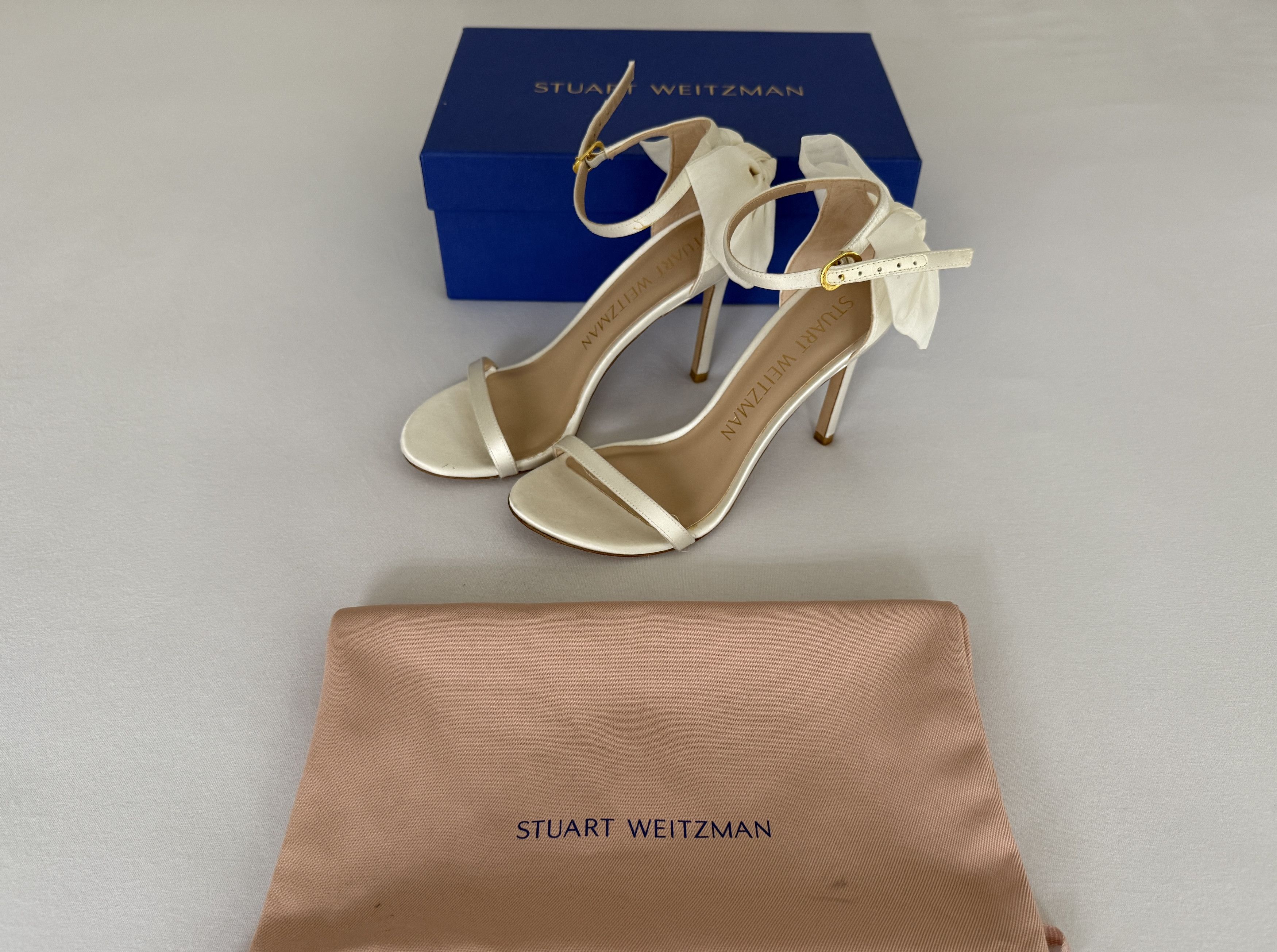 Stuart Weitzman Nudistsong Mesh Bow High Heels Size US 6.5 / IT 36.5 - 1 Thumbnail