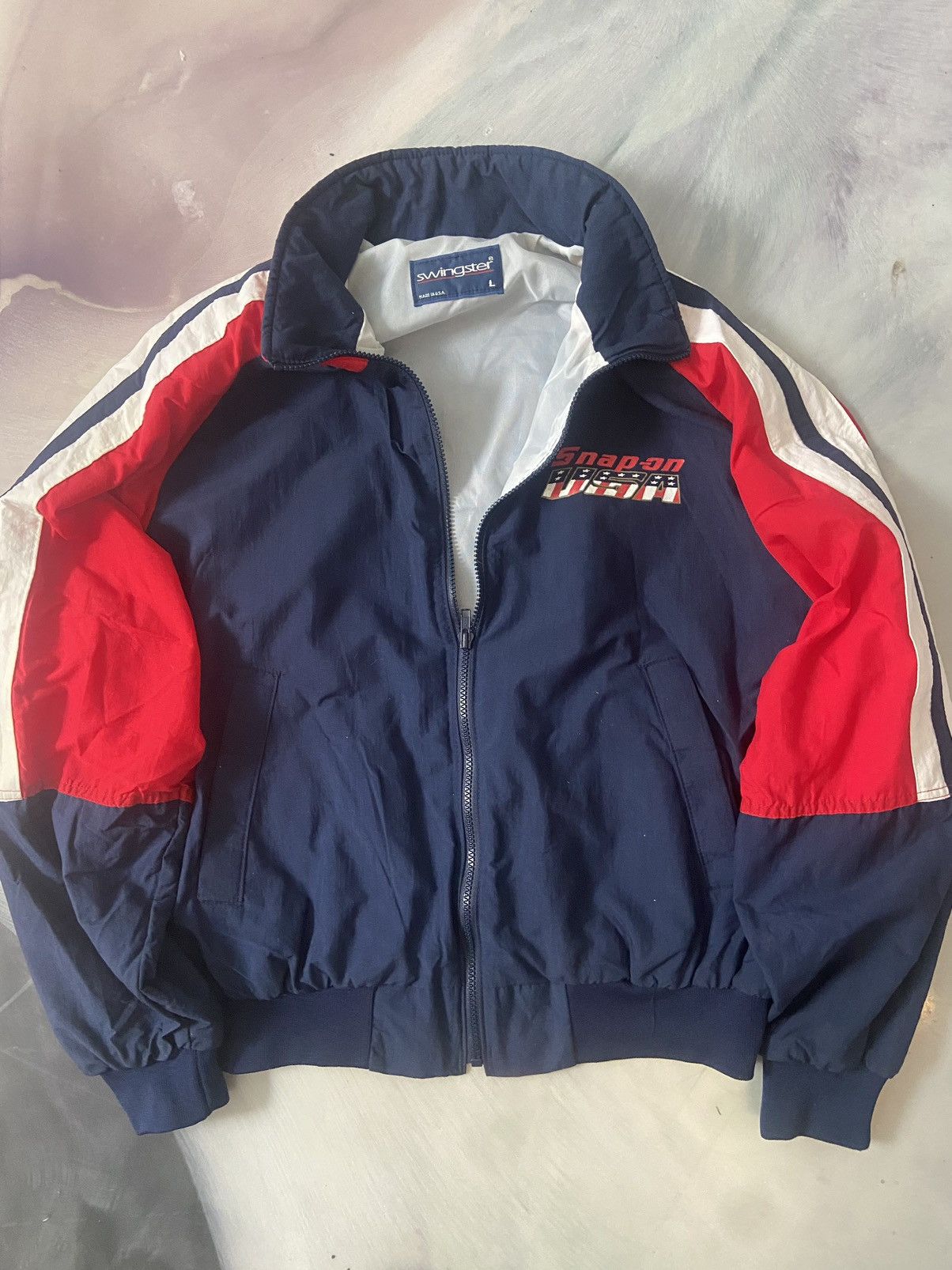 USA Olympics × Vintage Retro 90’s Team USA Vintage Bomber 🇺🇸 🦅 Size US L / EU 52-54 / 3 - 2 Thumbnail