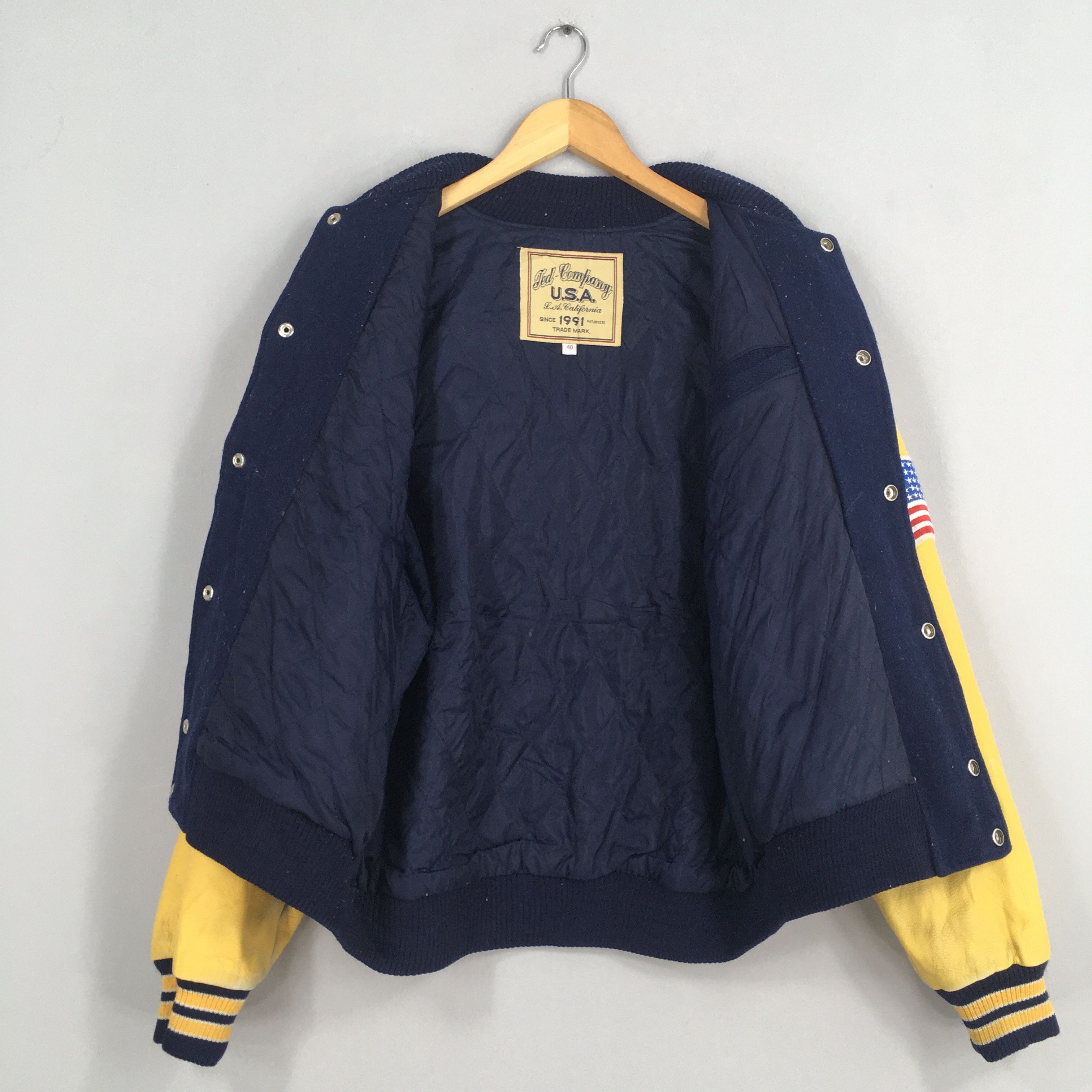 Tedman Vintage 90's Ted Company Leather Varsity Bomber Jacket L Size US L / EU 52-54 / 3 - 6 Thumbnail