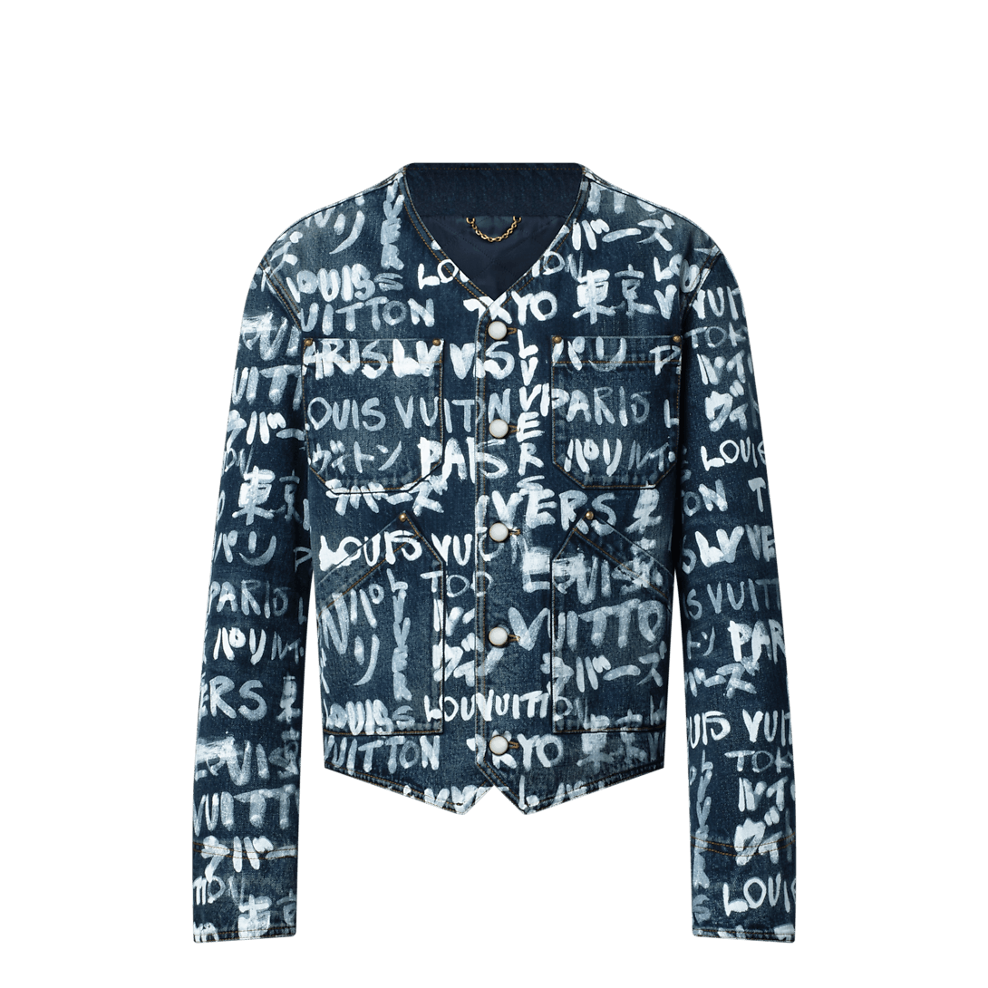 Louis Vuitton Denim Collarless Jacket Size US M / EU 48-50 / 2 - 1 Thumbnail