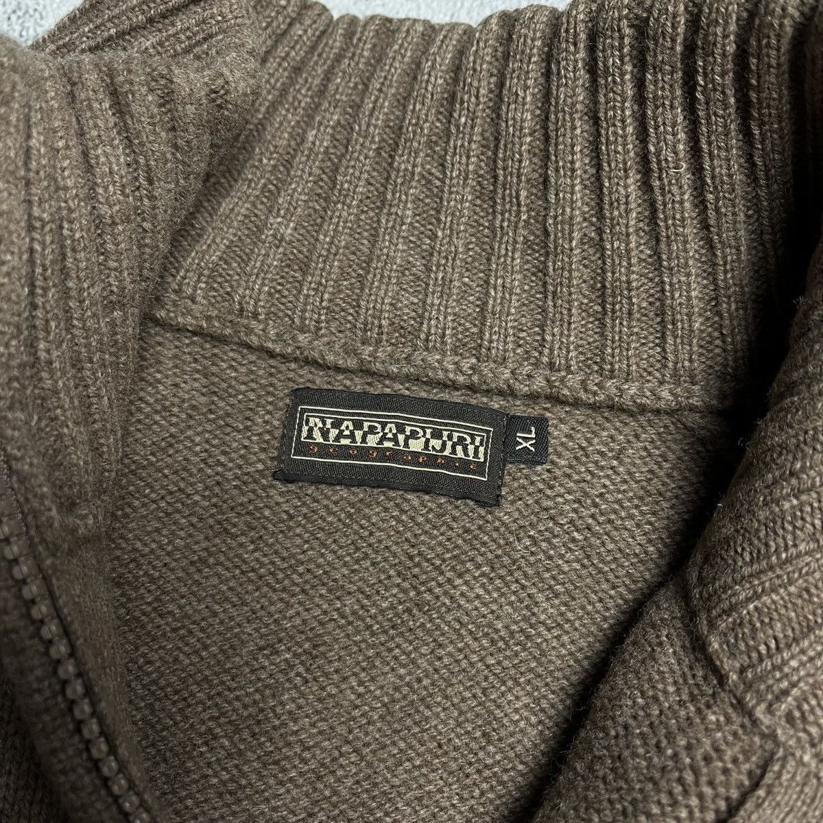 Napapijri × Vintage Vintage Napapijri Geographic knit zip sweater outdoor Size US XL / EU 56 / 4 - 8 Thumbnail