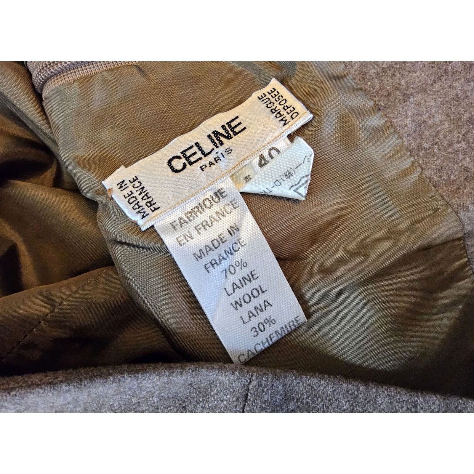 Celine VINTAGE CELINE Skirt Midi Pencil Cashmere Lined Wool Brown 40 Women Girls Mens Size 27" / US 4 / IT 40 - 5 Thumbnail