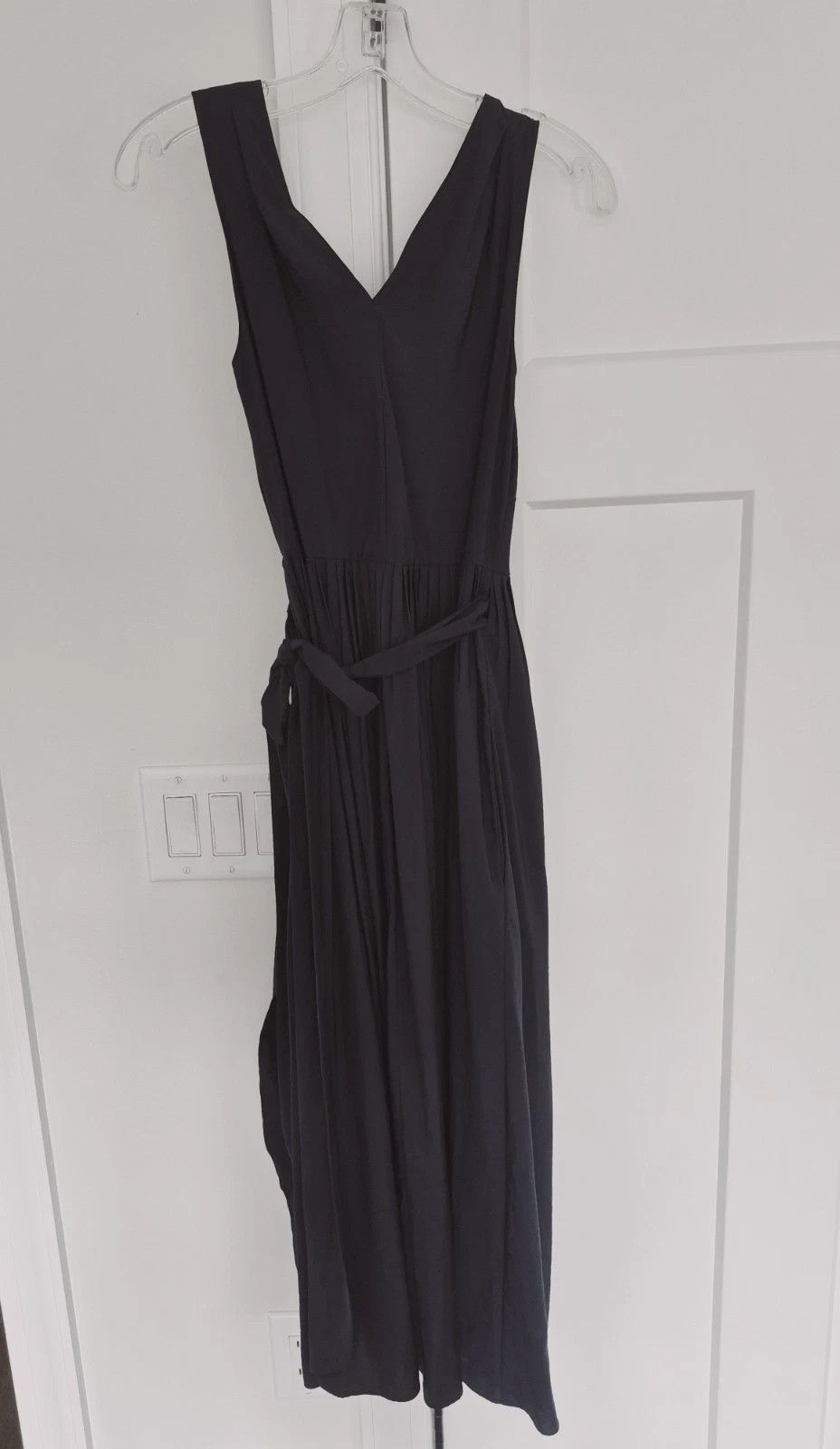 Vince Wrap Dress Navy Blue Slvless Pleated Belted Midi Comfy Gift Size XXS / US 00 / IT 34 - 5 Thumbnail