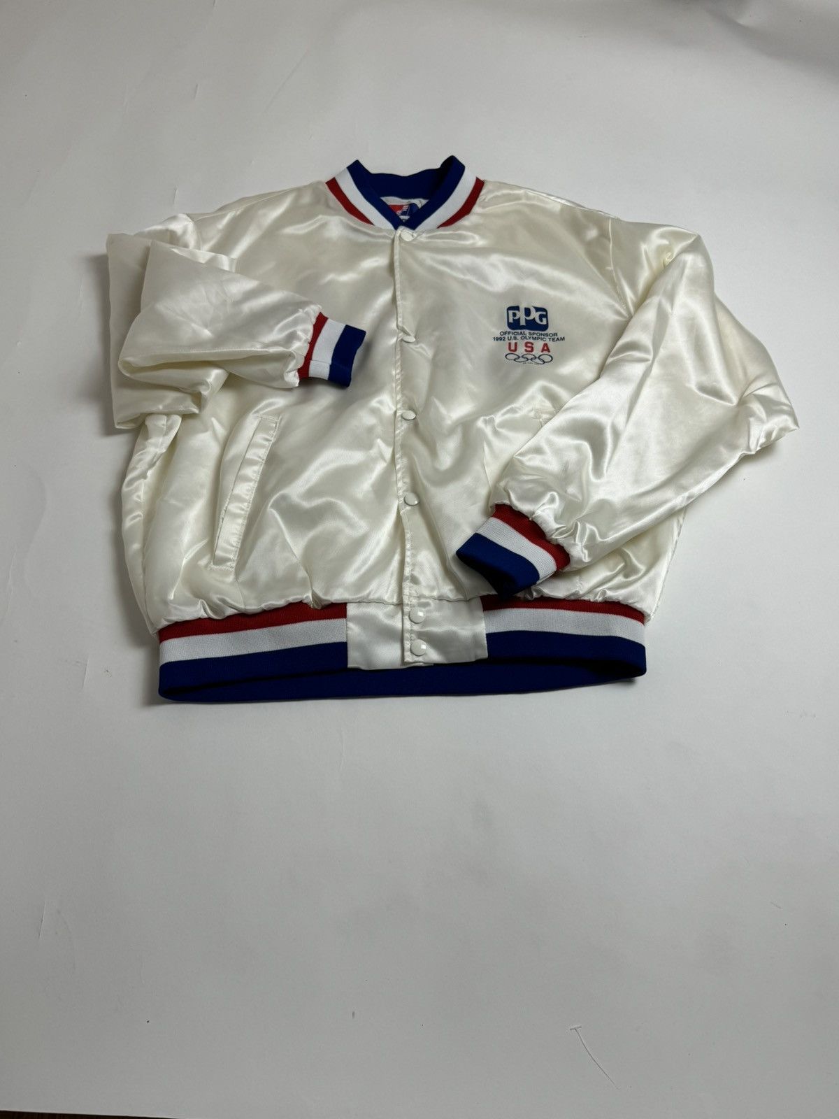 USA Olympics White USA Varsity Jacket Size US XL / EU 56 / 4 - 1 Thumbnail