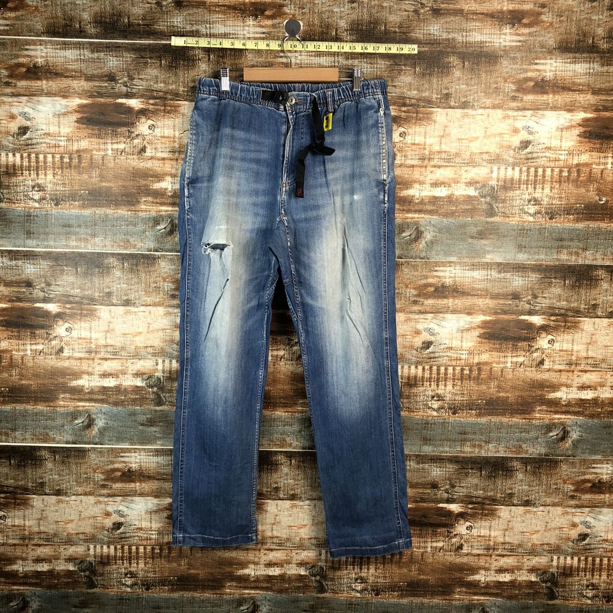 Gramicci Gramicci Blue ripped distressed Denim Pants #A2135 Size US 31 - 1 Thumbnail