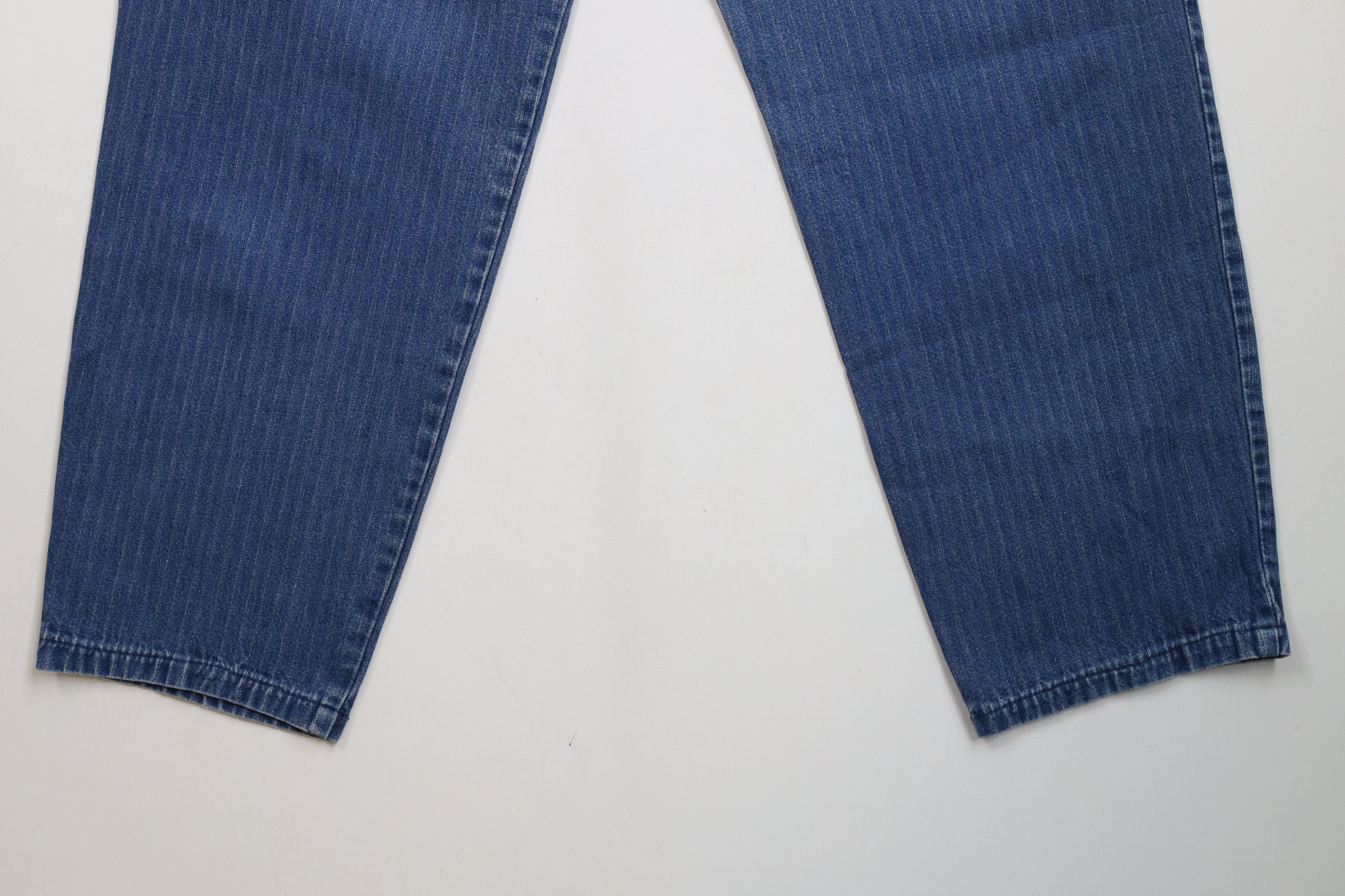Lee × Vintage Vintage 90s Lee Relaxed Fit Tapered Leg Denim Jeans Striped Size 28" / US 6 / IT 42 - 12 Thumbnail