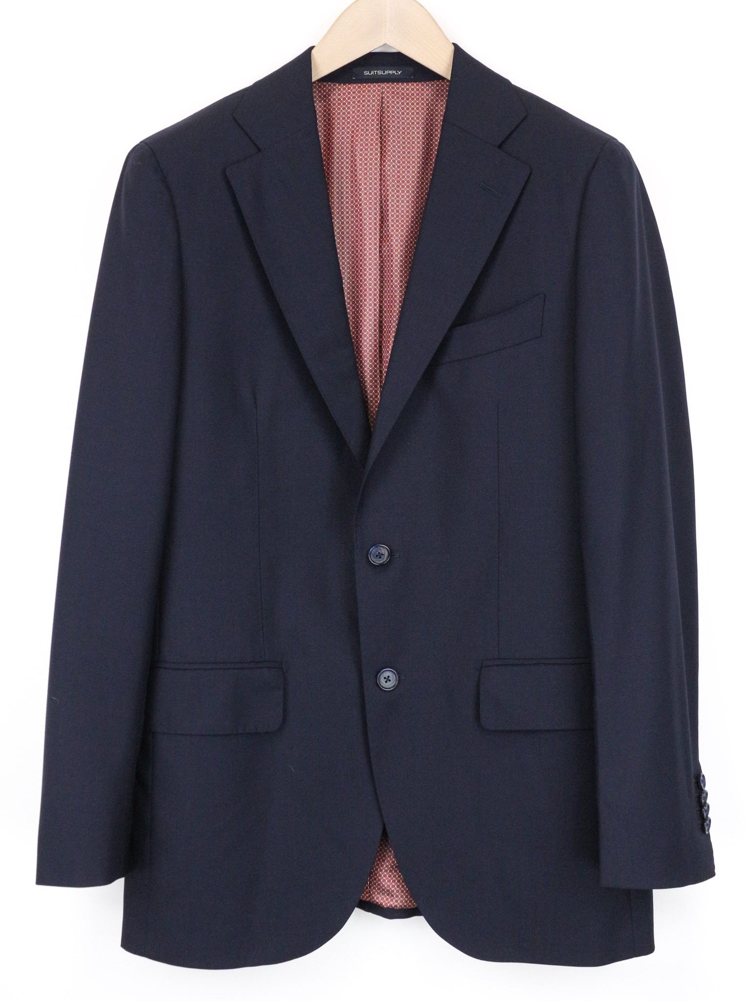 Suitsupply LA SPALLA UK38R Navy Wool Melange Suit 75033 Size 38R - 4 Thumbnail