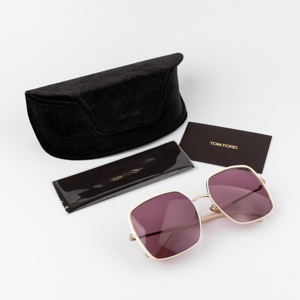 Tom Ford Tom Ford RAPHAELA Women Sunglasses Gold Violet FT1006 32Y Size ONE SIZE - 9 Thumbnail