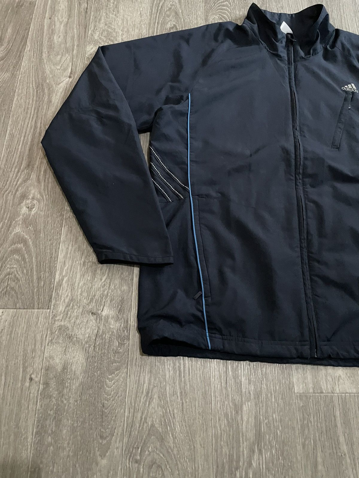 Adidas Vintage 00s Adidas Reflective 3 Stripes Nylon Track Jacket Size US L / EU 52-54 / 3 - 7 Thumbnail