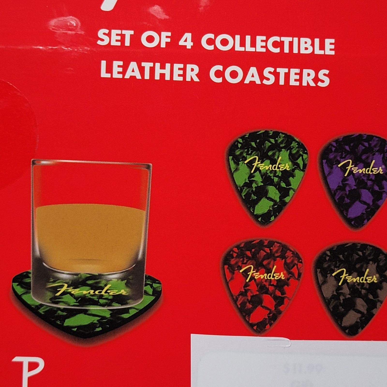 Fender Set of 4 FENDER Multi-Color Collectible Leather Coasters NEW Size ONE SIZE - 3 Thumbnail