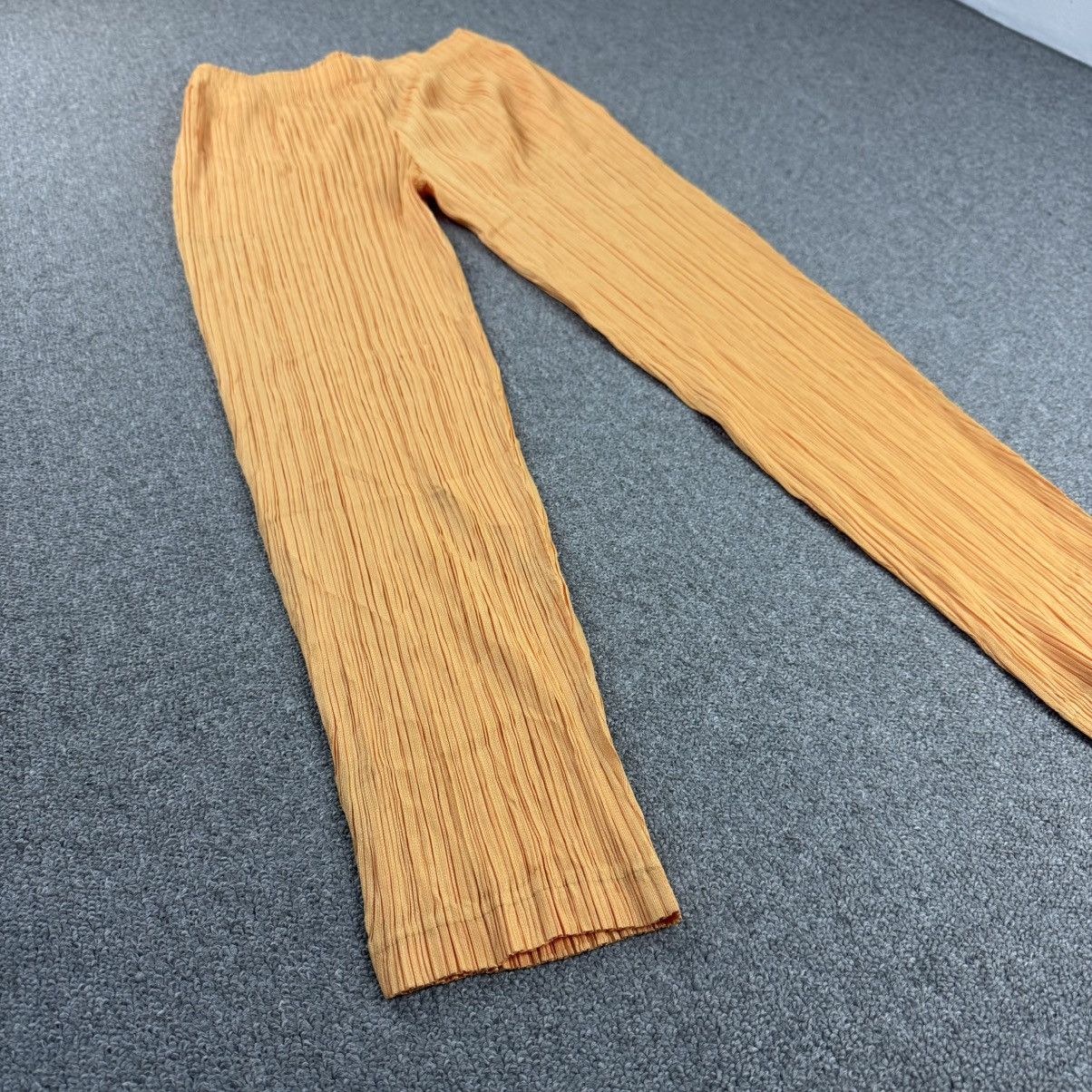 Pleats Please Issey Miyake Pleats Please - Issey Miyake - Orange Pleated Trouser Size 23" - 2 Thumbnail