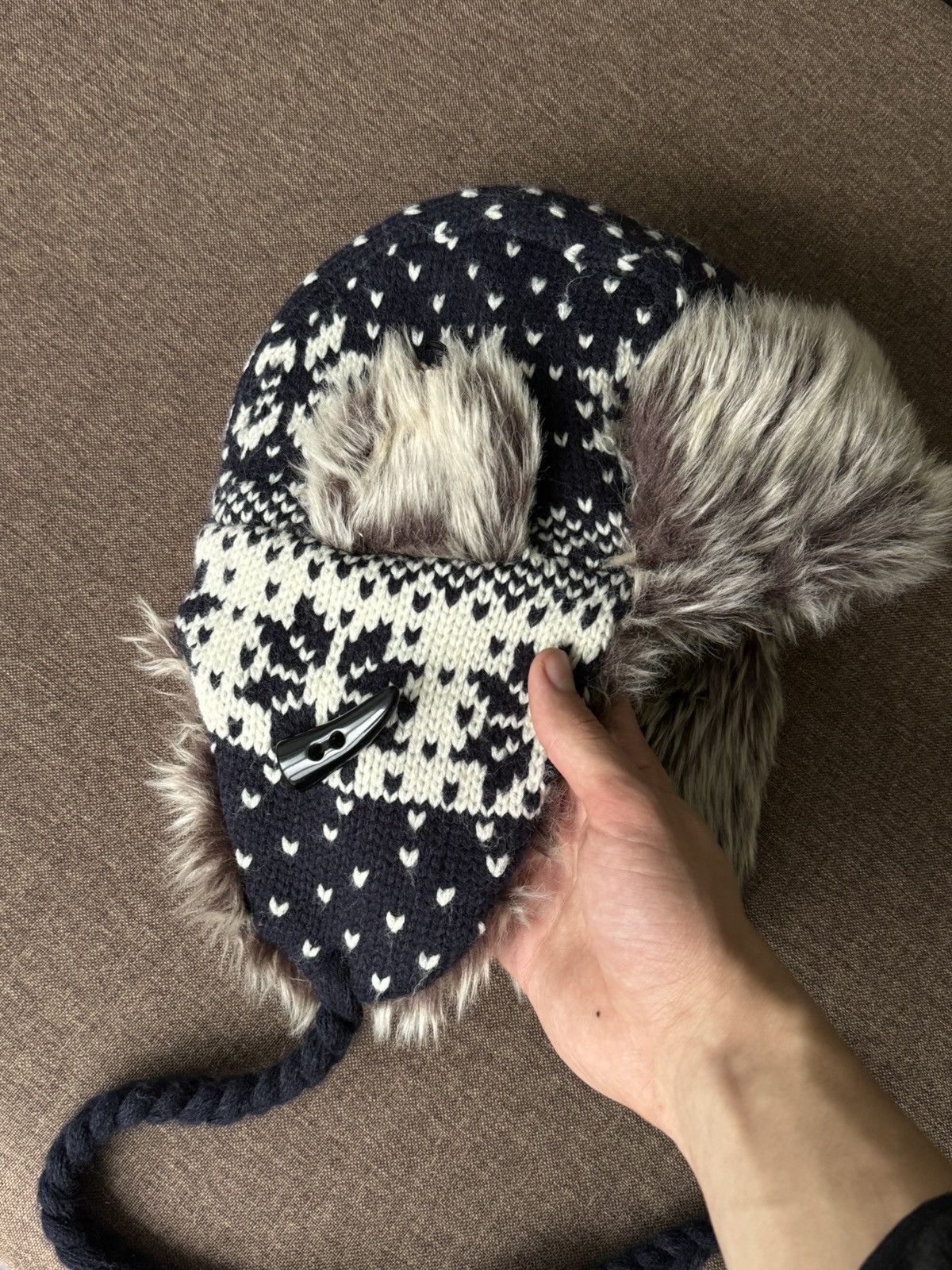 Japanese Brand × Vintage Vintage winter Y2K fuzzy fur ushanka hat punk Japanese Size ONE SIZE - 4 Thumbnail