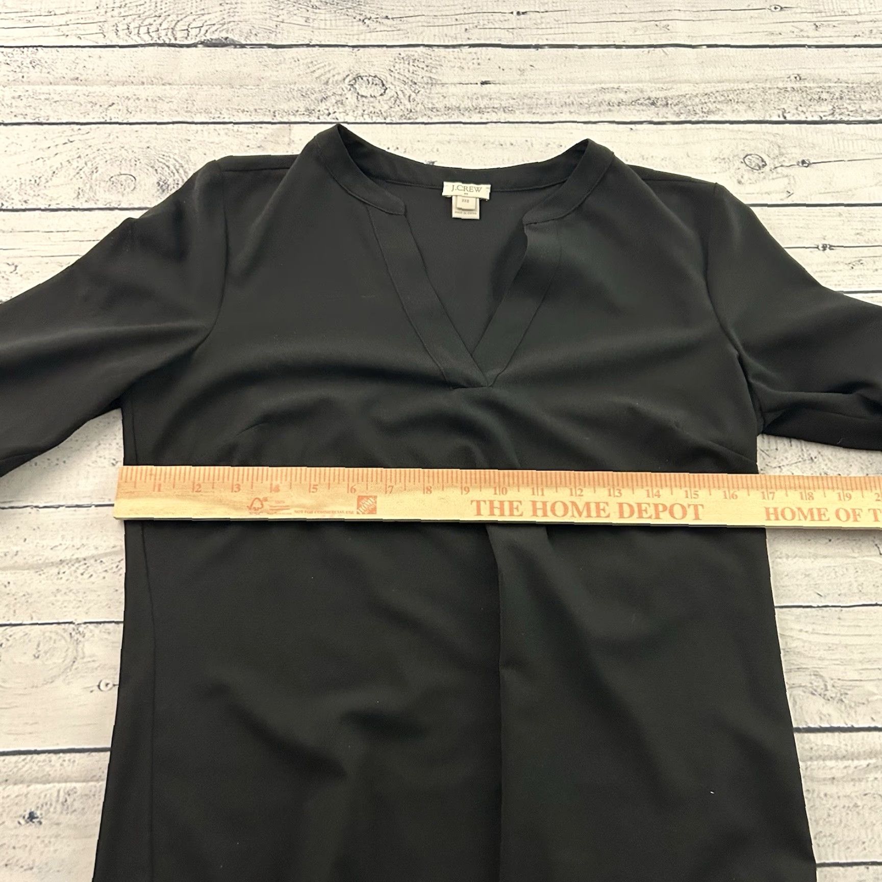 J.Crew J.CREW Blouse Ruffle 3/4 Sleeve Women's XS Black Shirt Size XXS / US 00 / IT 34 - 4 Thumbnail