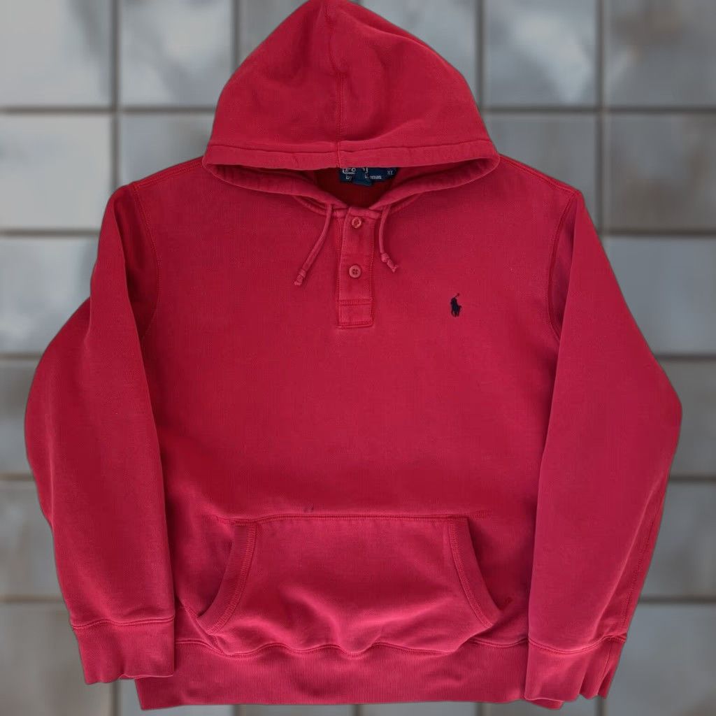 Polo Ralph Lauren VINTAGE Polo Ralph Lauren Hoodie XL Red 90s New York Streetwear RRL Mens Hoodie Size US XL / EU 56 / 4 - 1 Thumbnail