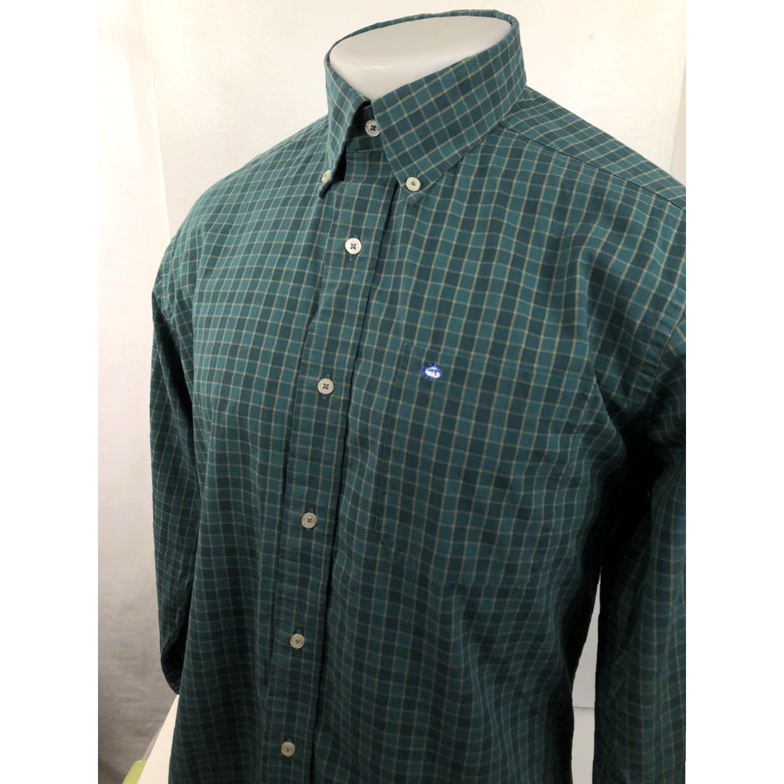 Southern Tide SOUTHERN TIDE Classic Fit Button-Up M Shirt Fish Embroidered Plaid Green/Tan Military/Logo? Size US M / EU 48-50 / 2 - 2 Thumbnail