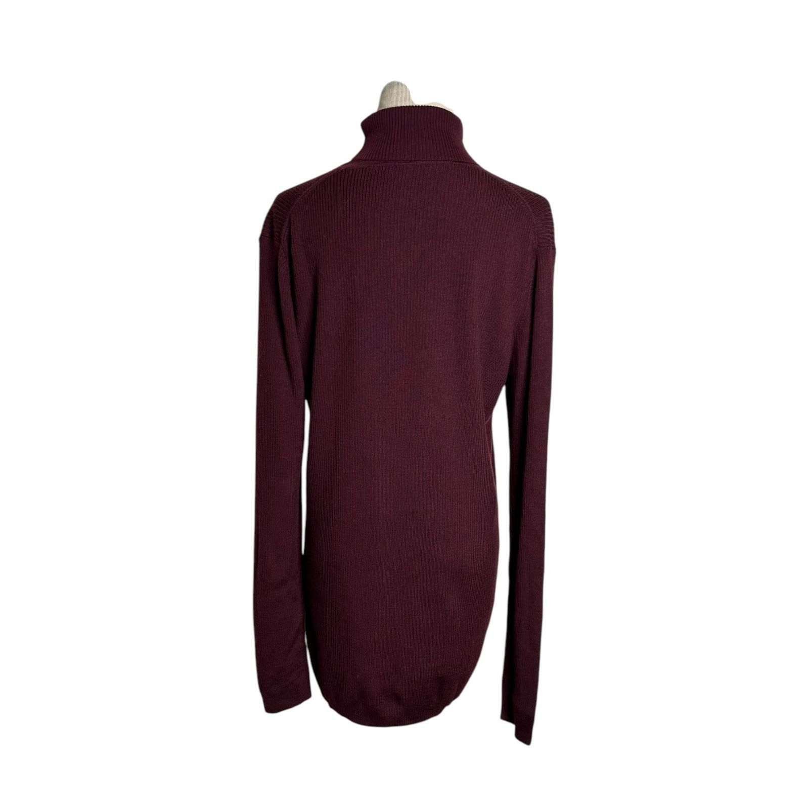 Muji Muji burgundy knit turtle neck sweater size Large Size L / US 10 / IT 46 - 2 Thumbnail