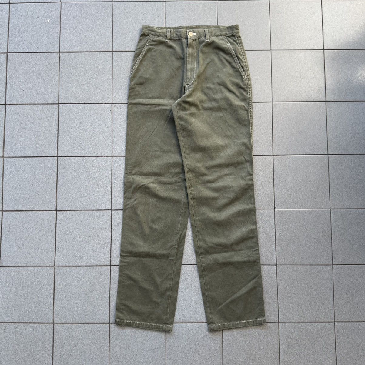 Issey Miyake Vintage 80s Issey Miyake White Stitching Military Trouser Size US 28 / EU 44 - 2 Thumbnail