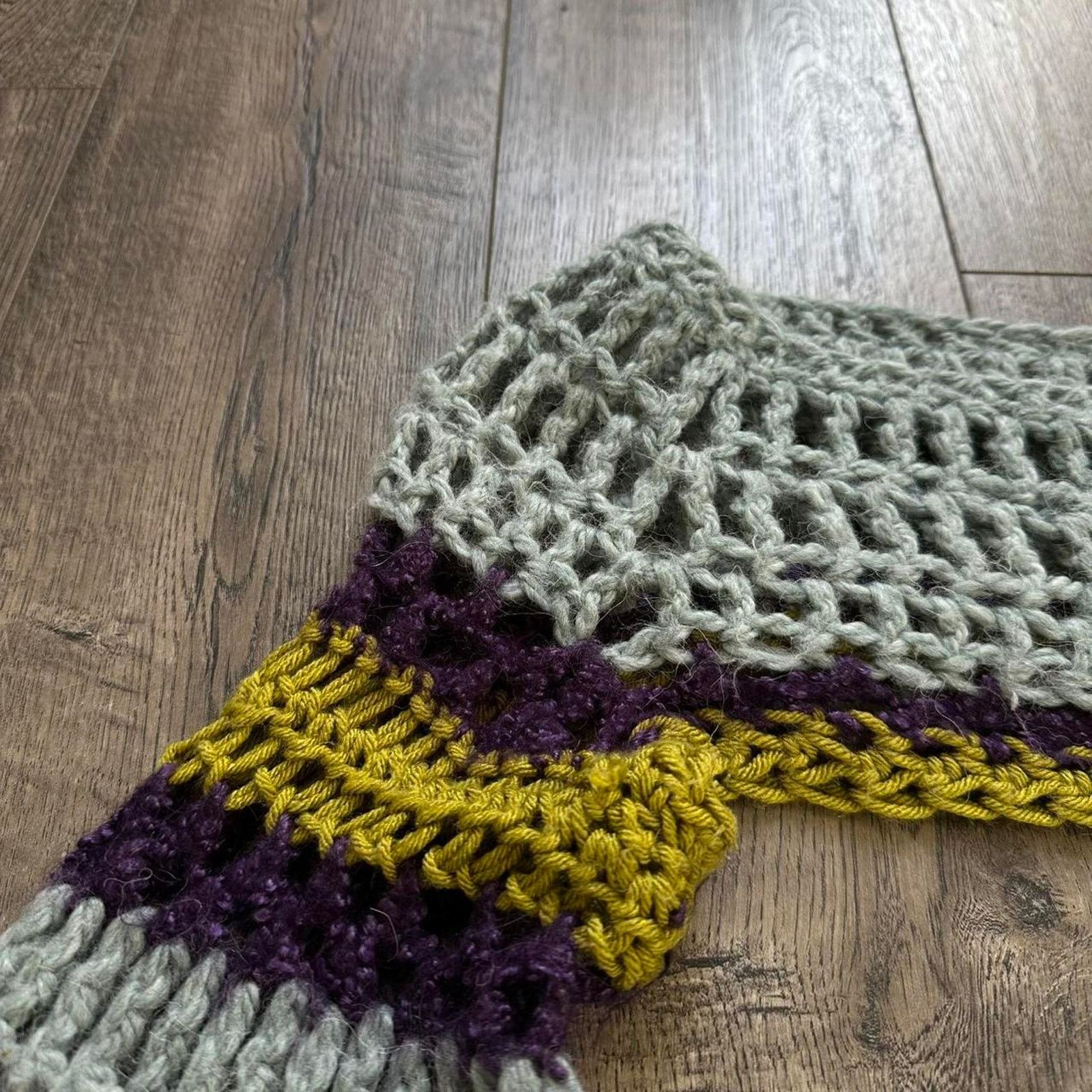 Other Hand Made Green Purple Crochet Knit Multi Color Shrug Sleeve Size XS / US 0-2 / IT 36-38 - 5 Thumbnail