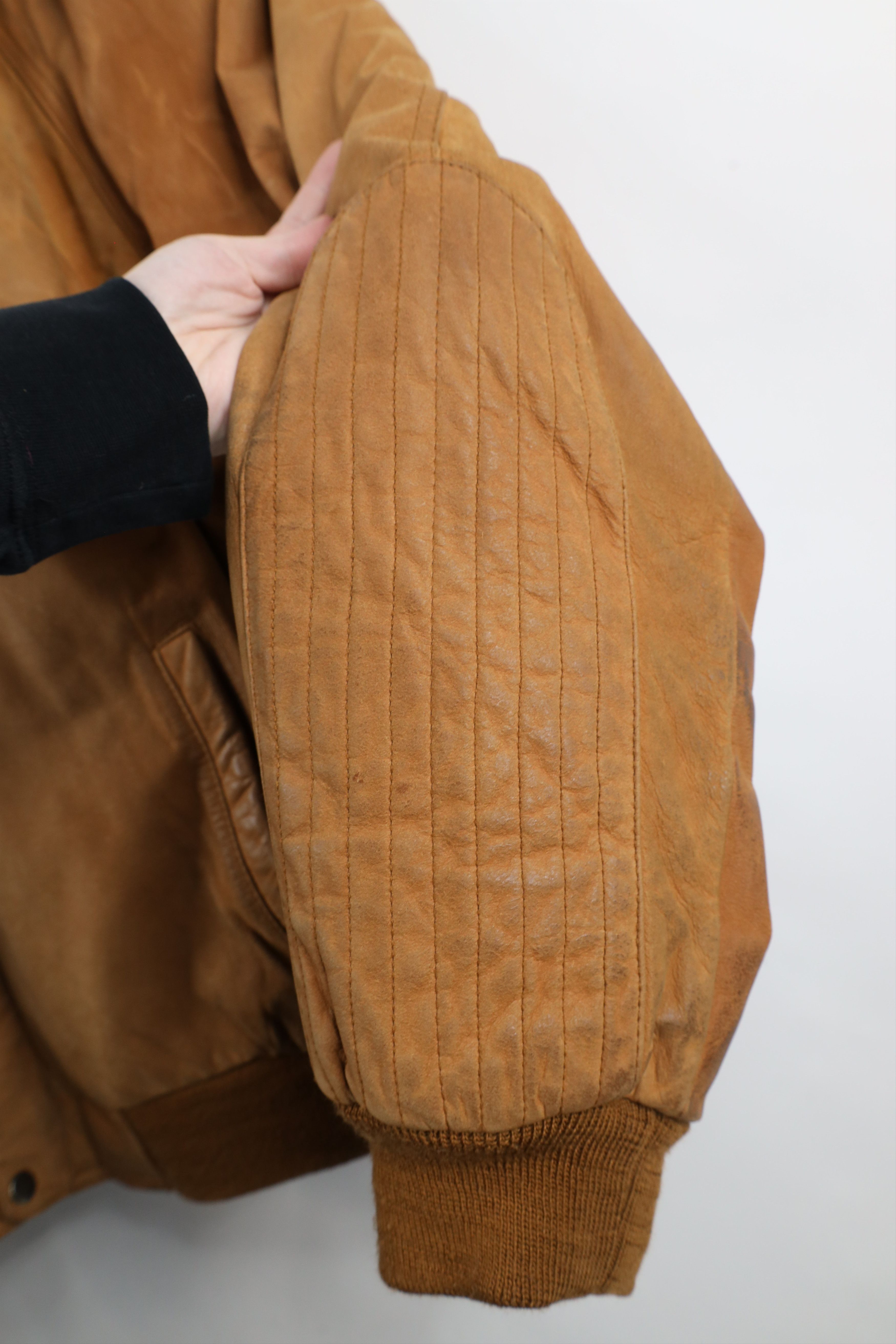 Marlboro × Vintage Vintage 90s Marlboro Lined Leather Flight Bomber Jacket Size US L / EU 52-54 / 3 - 14 Thumbnail