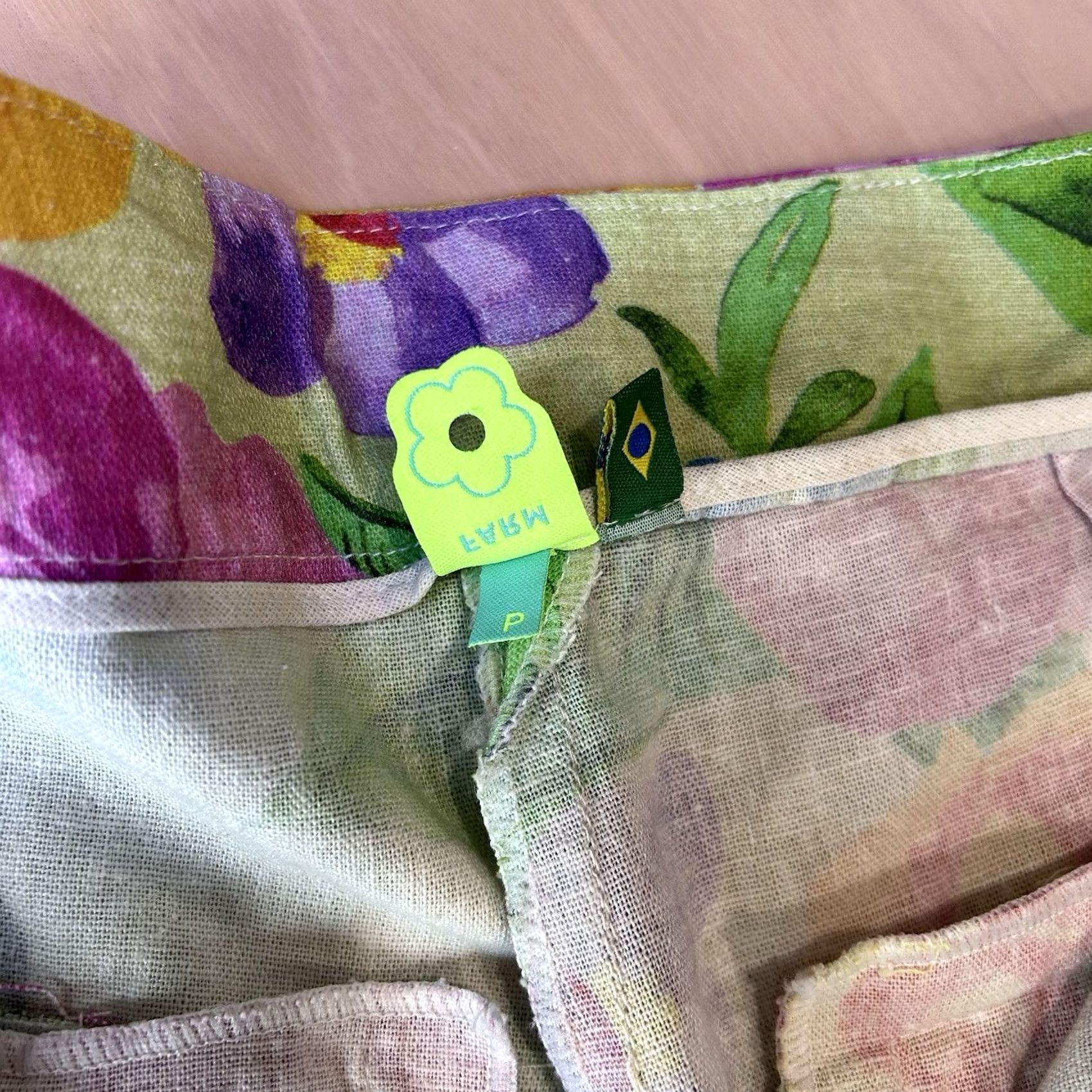 Farm Rio Farm Rio Pants Women's 26” Waist Linen Blend Floral Ankle Tapered Pockets Multicolor Size 36" / US 14 / IT 50 - 6 Thumbnail