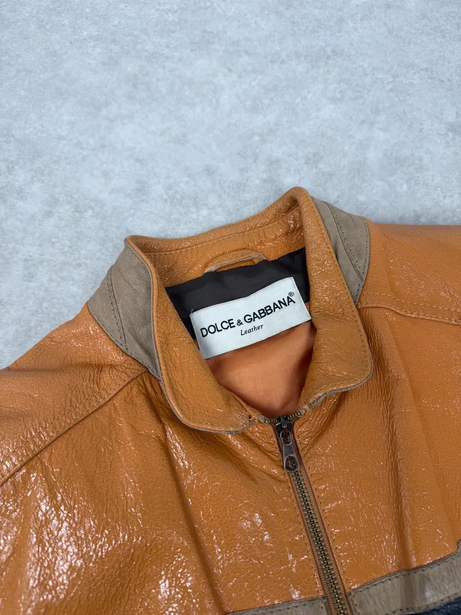 Dolce & Gabbana AW2001 Dolce & Gabbana Orange Prototype Leather Satin Jacket Size US M / EU 48-50 / 2 - 11 Thumbnail