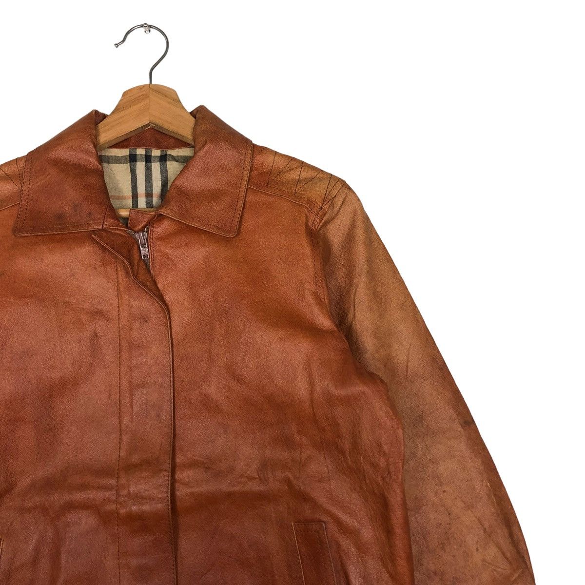 Japanese Brand 🔥Vtg Japanese Brand Genuine Leather Jacket Nova Check Size US M / EU 48-50 / 2 - 6 Thumbnail