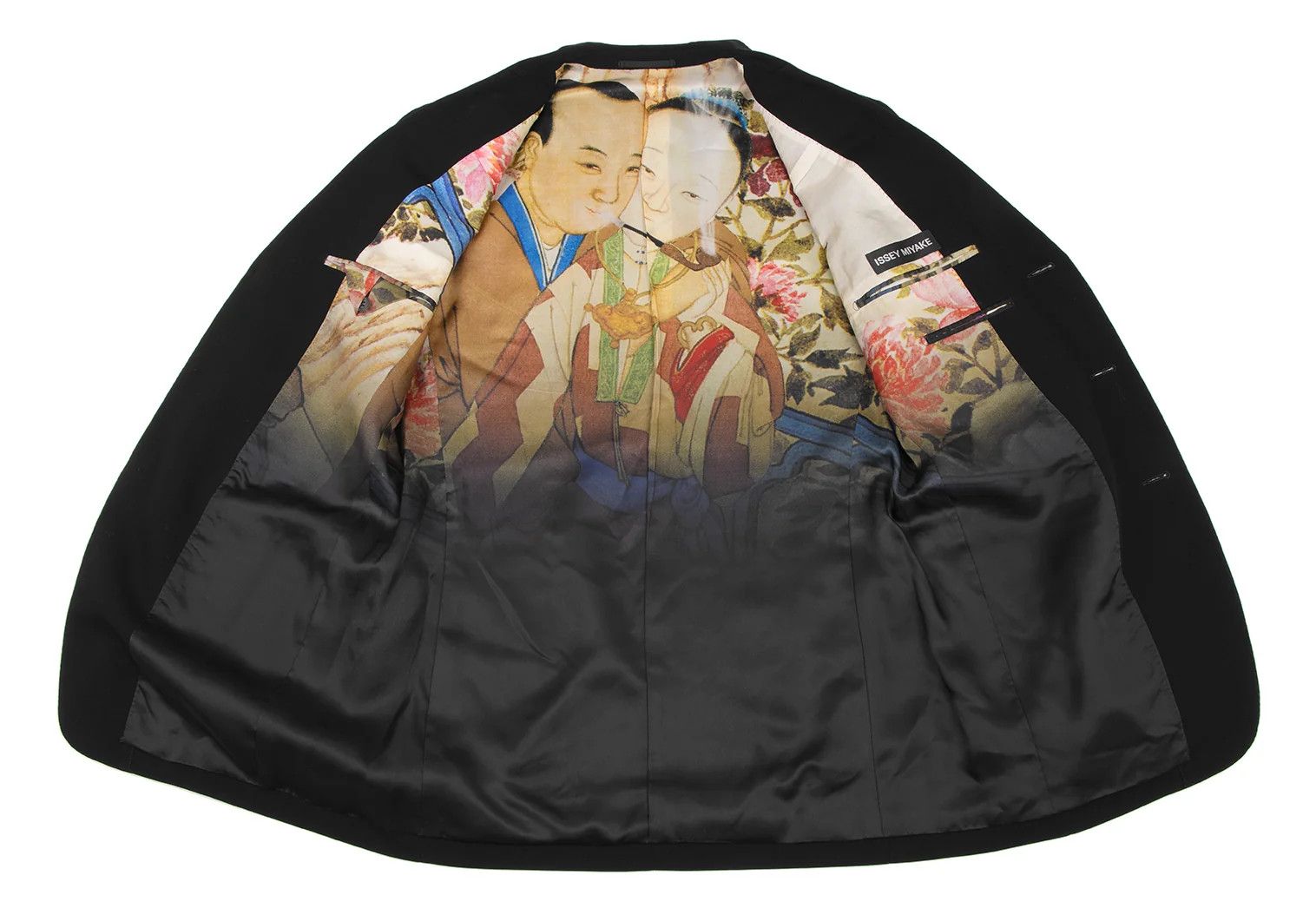 Issey Miyake Japanese Art Print Lining Jacket in Black Size 4 Size US XL / EU 56 / 4 - 12 Thumbnail