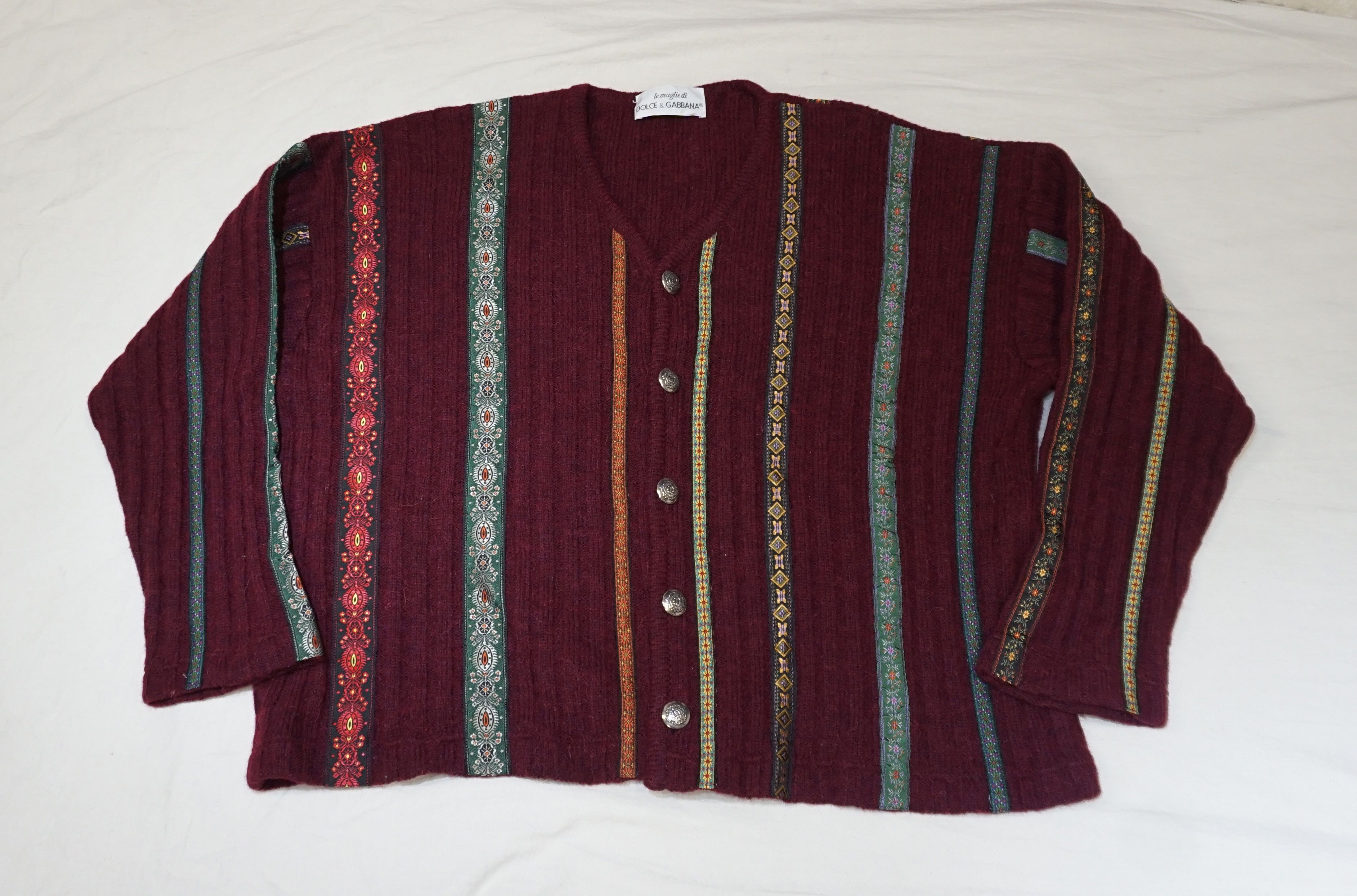 Dolce & Gabbana Early 90's Dolce & Gannana Knit Cardigan Size US L / EU 52-54 / 3 - 1 Thumbnail