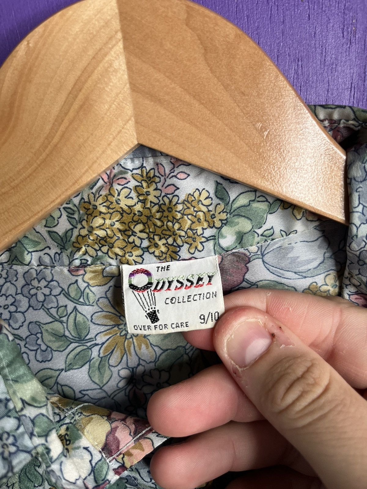 Vintage Vintage 70s Odyssey teal Floral button up shirt Size US M / EU 48-50 / 2 - 4 Thumbnail